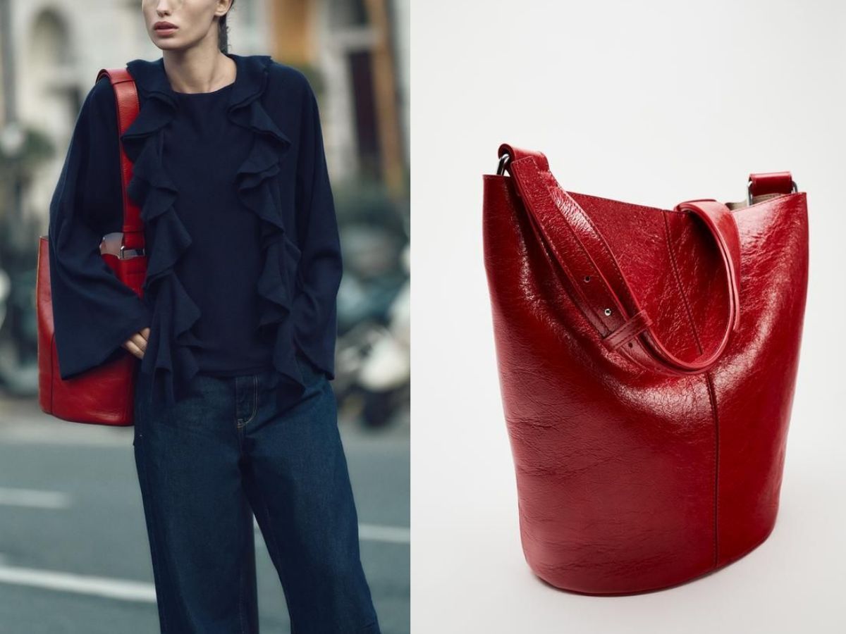 Leather Bucket Bag (image via Zara)