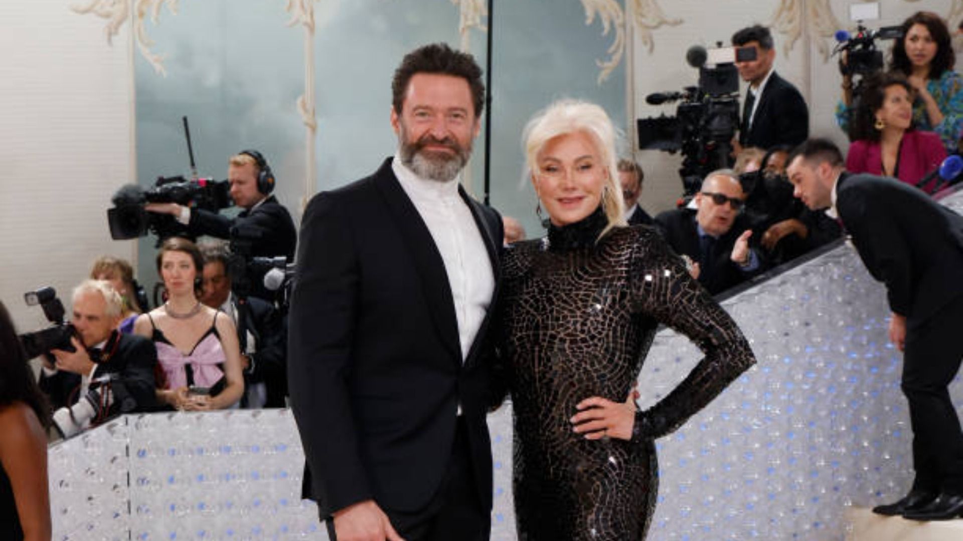 Hugh Jackman and Deborra-Lee Furness attend the 2023 Costume Institute Benefit / Image Source: Getty