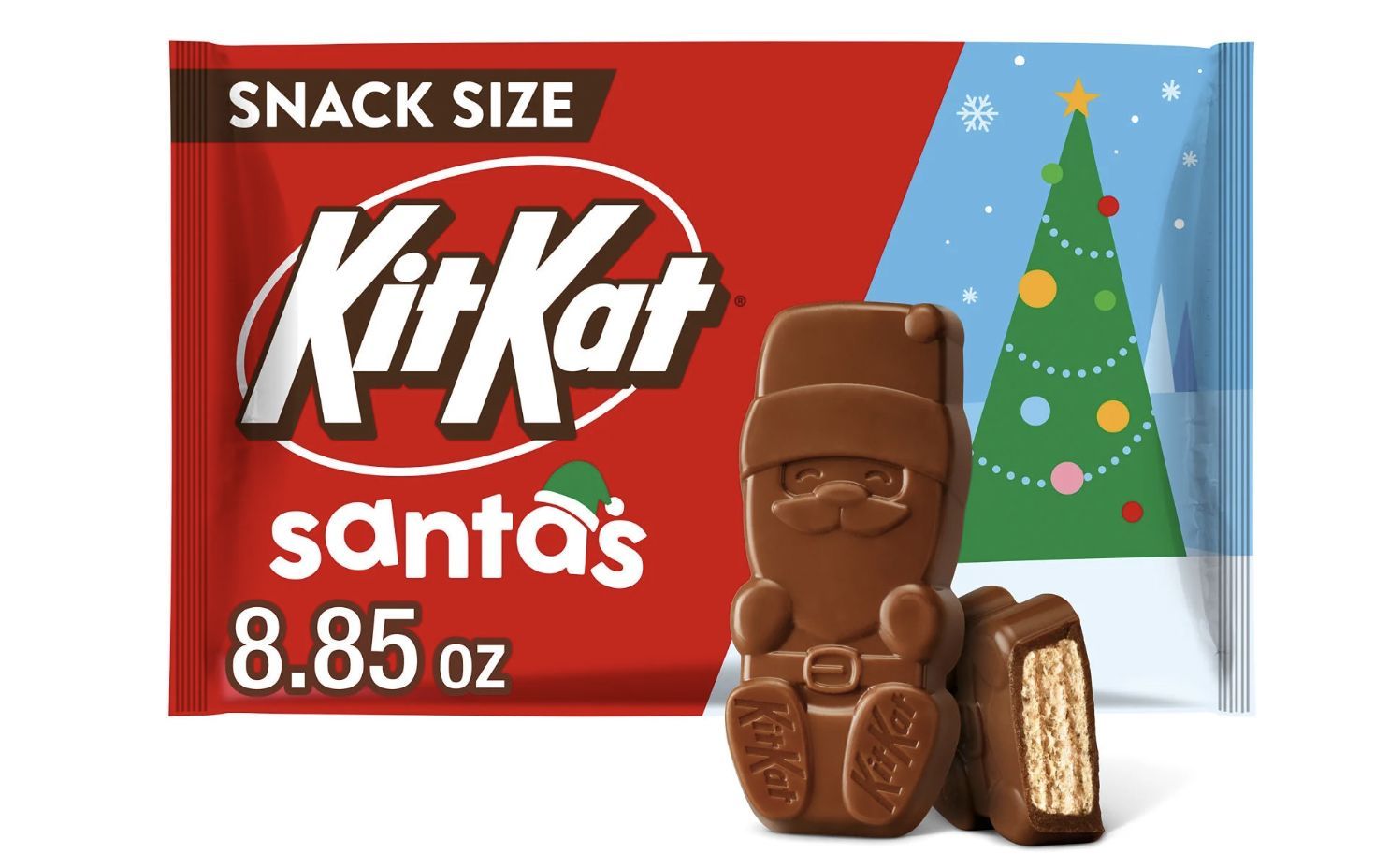 The Santa-shaped chocolates are the first to deviate from the traditional shape. (Image via Hershey&#039;s)