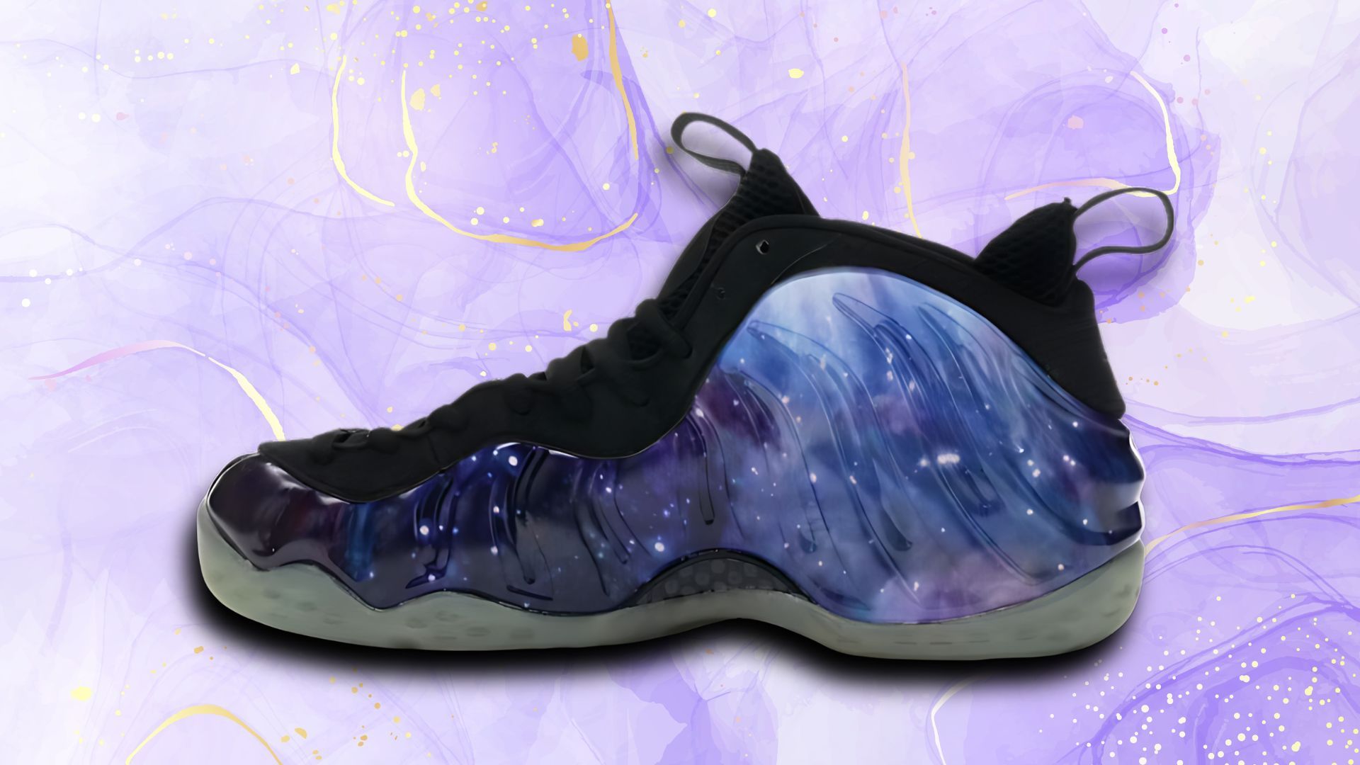 Nike Air Foamposite One &ldquo;Galaxy&rdquo; (Image via StockX)