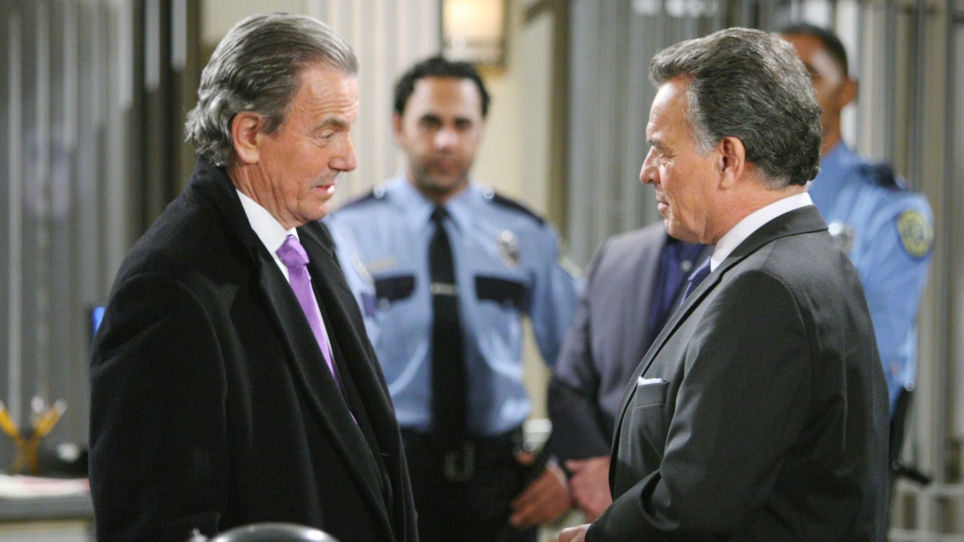 Victor Newman and Ian Ward at the police station | Image source: JPI