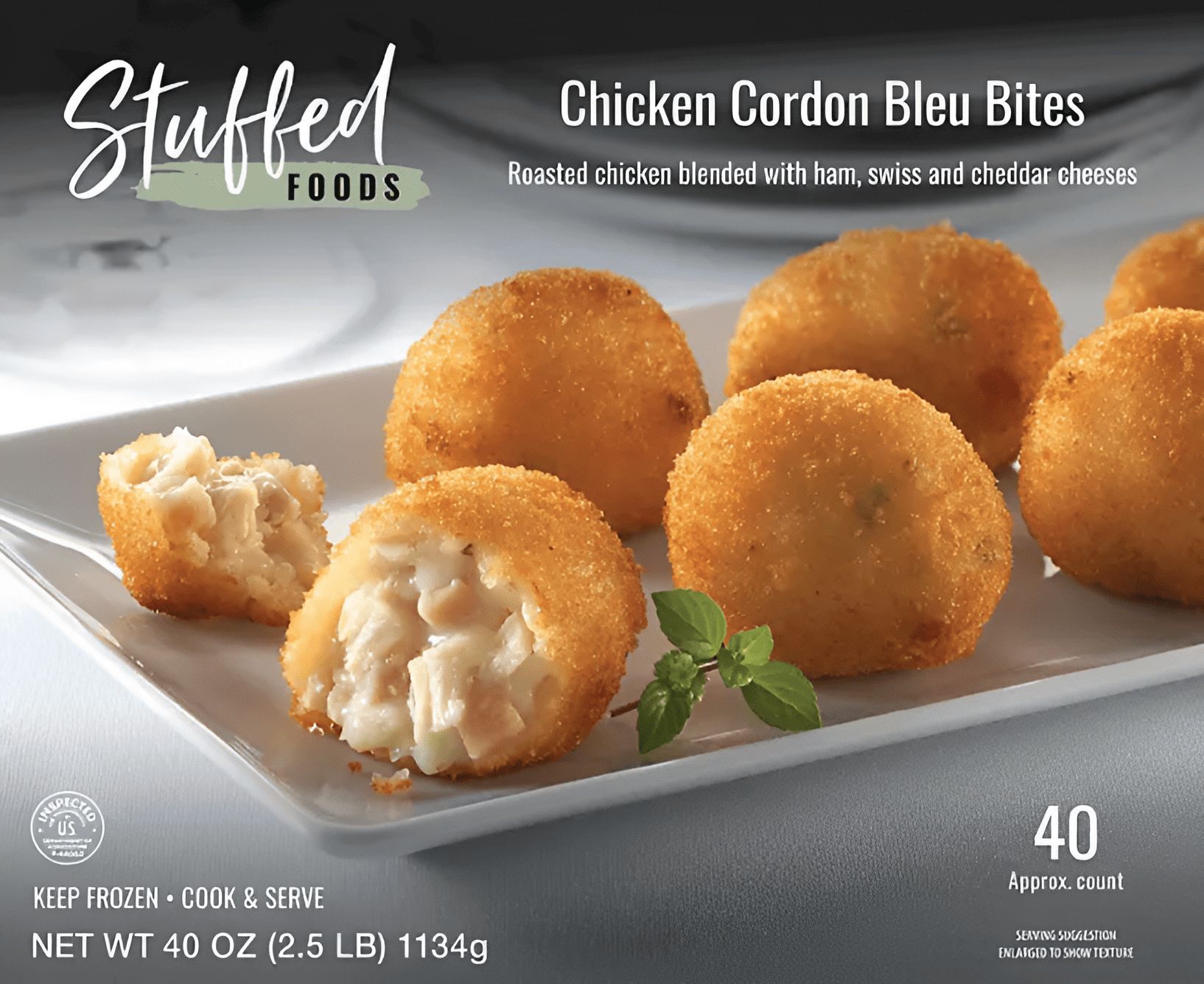 Stuffed Foods Chicken Cordon Bleu Bites (Image via Sam&#039;s Club)