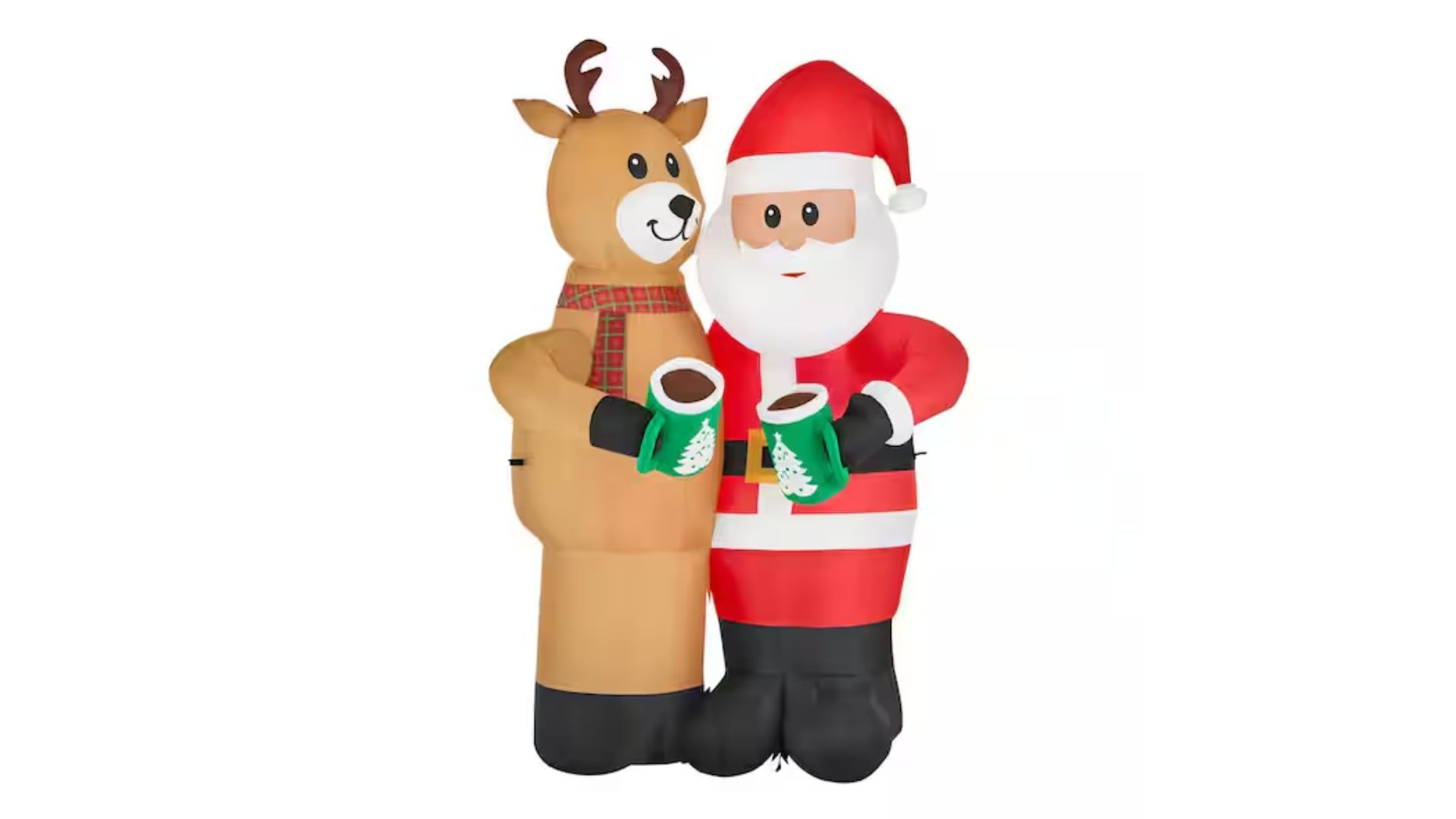 LED Santa and Reindeer Christmas Airblown Inflatable (Image via Home Depot)