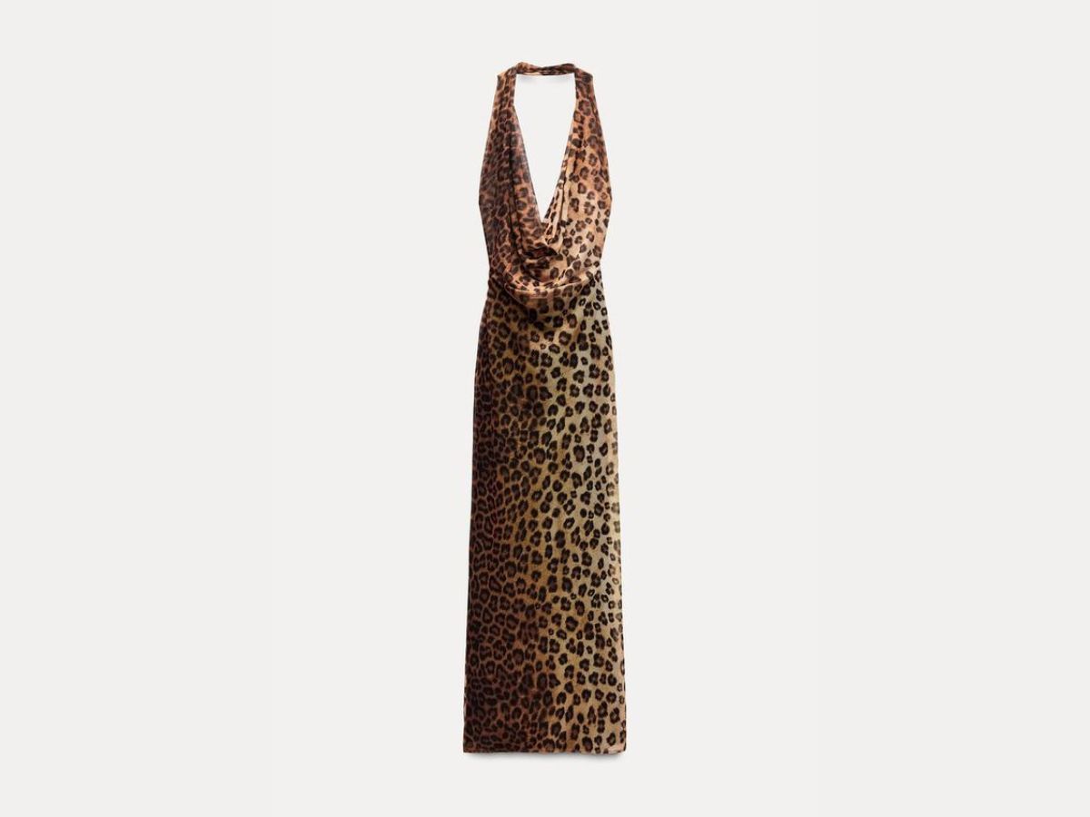 Animal Print Tulle Halter Neck dress (Image via ZARA)