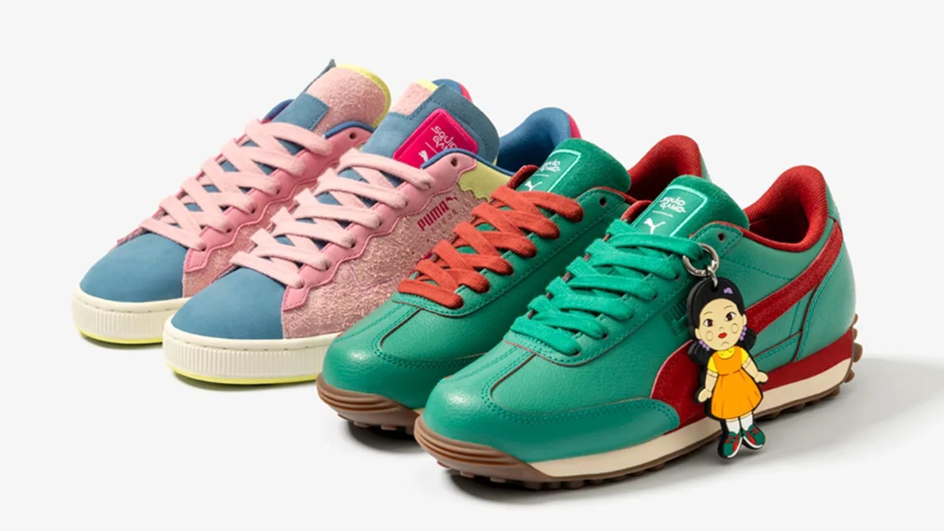 PUMA and Netflix are collaborating to release Squid Game themed sneakers (Image via Sneaker News)