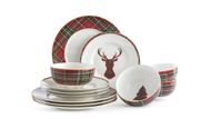 Wexford Red Plaid Holiday Porcelain Dinnerware Collection (Image via Walmart)