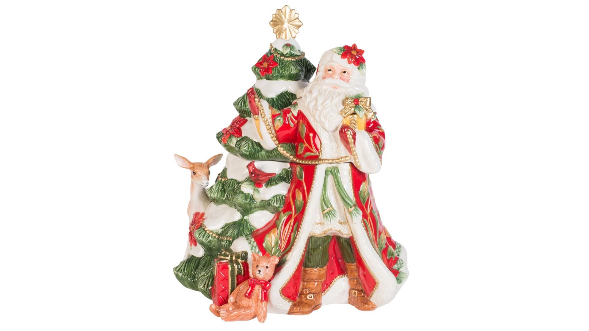 Fitz and Floyd Cardinal Christmas Cookie Jar (Image via Costco)