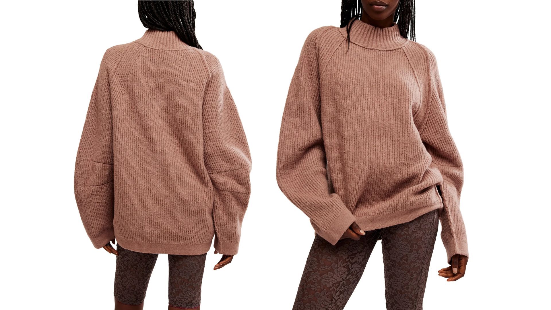 Free People Sunbeam Oversize Turtleneck Sweater (Image via Nordstrom)