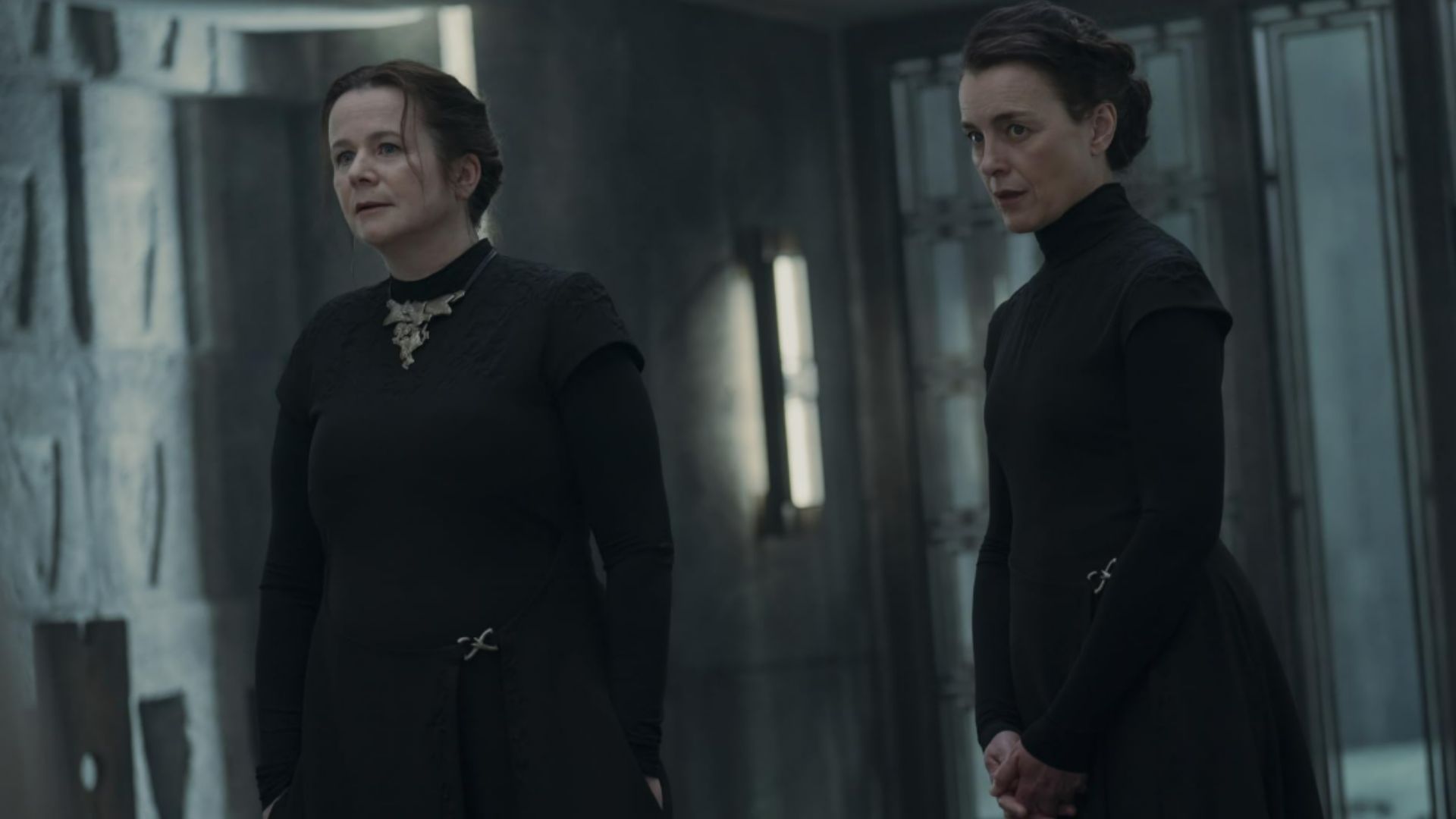 Emily Watson as Valya and Olivia Williams as Tula in Dune: Prophecy (Image via HBO)