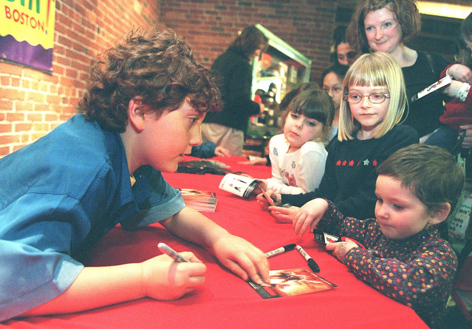 (04/13/2001 - Boston, MA) Big Time- Child actor Daryl Sabara, star of the new movie Spy Kids, signs autographs at the Children