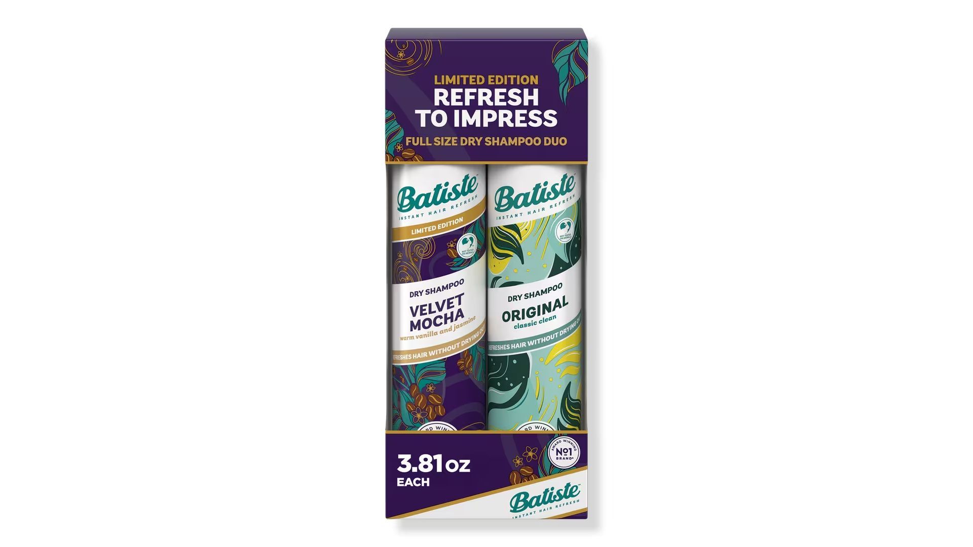 Batiste Limited Edition Original &amp; Velvet Mocha Dry Shampoo Holiday Duo (Image via Ulta Beauty)