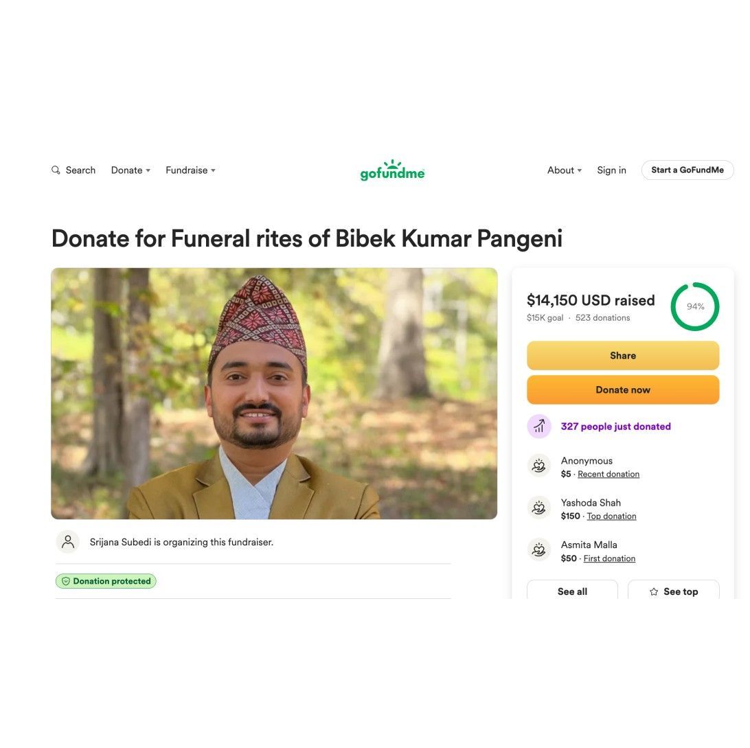 Bibek Pangeni (Image via GoFundMe)