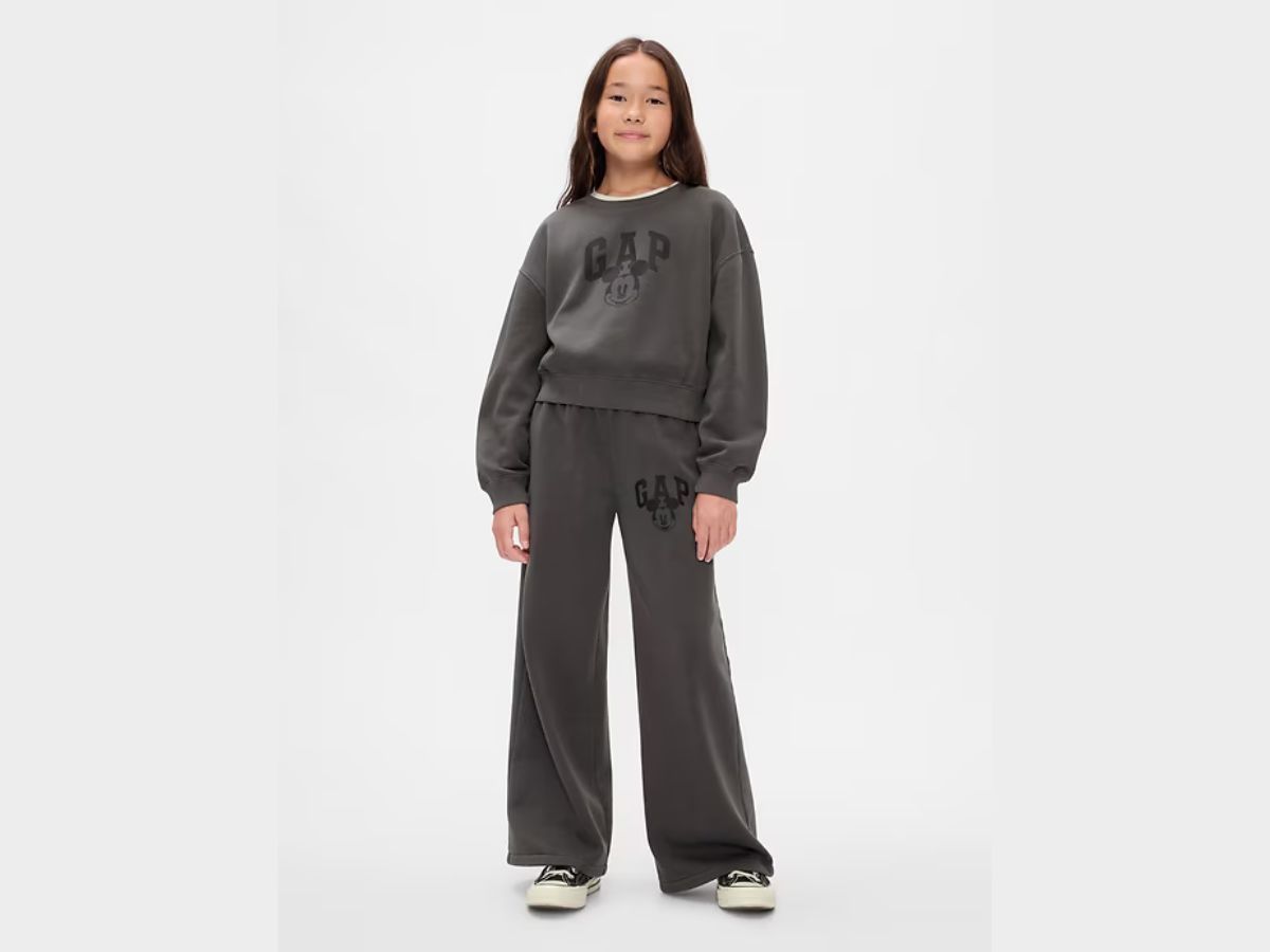 Gap &times; Disney Kids Vintage Soft Mickey Mouse Logo Sweatpants (Image via Gap)