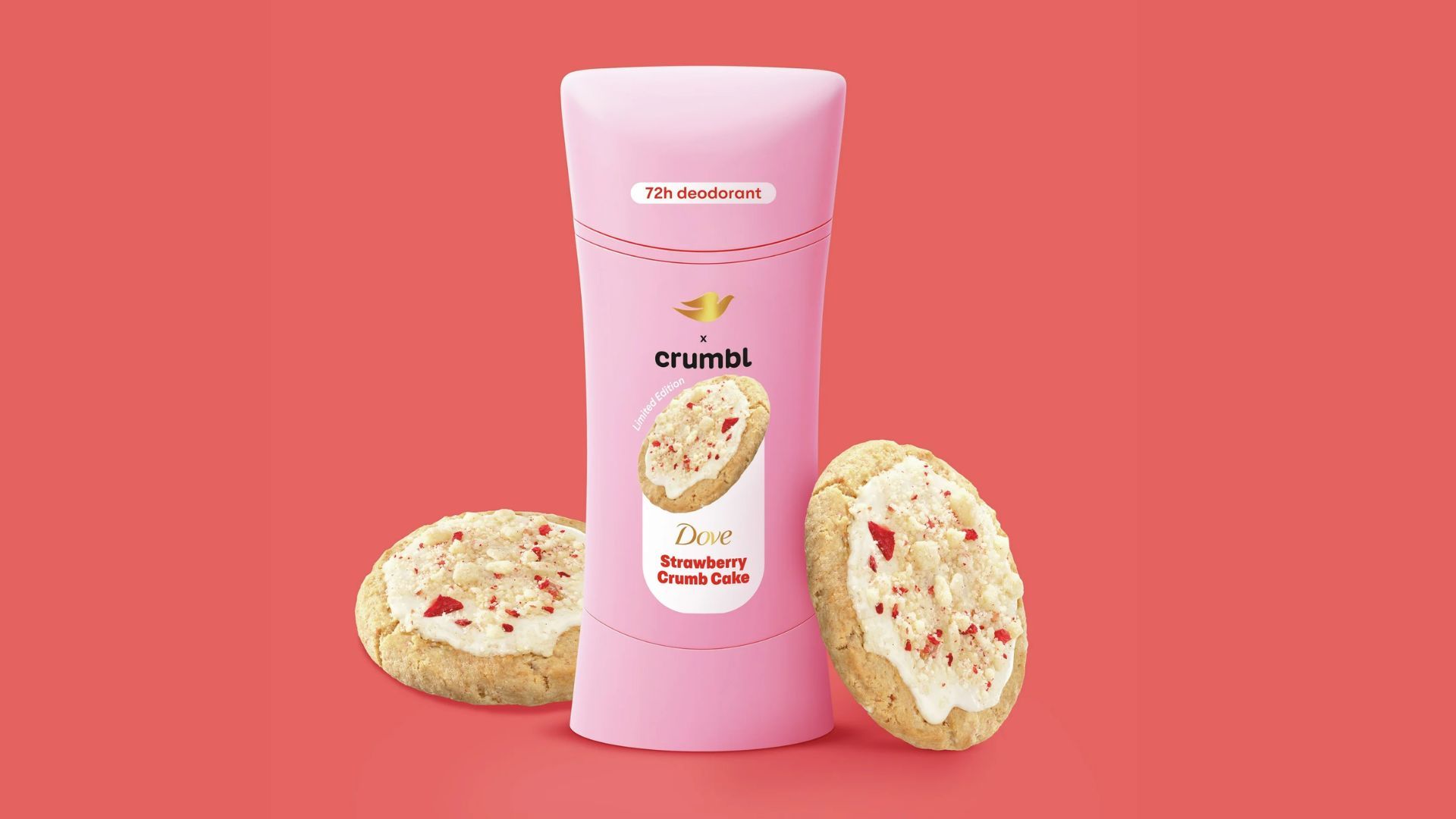 The scent of the Strawberry Cake deodorant mimics that of the classic, as it is reminiscent of a rich strawberry cookie topped with vanilla glaze and &amp; buttery crumbs (Image via Walmart)