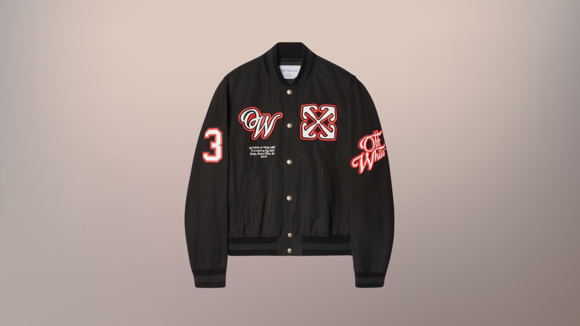 Black golf varsity jacket (Image via Off-White)