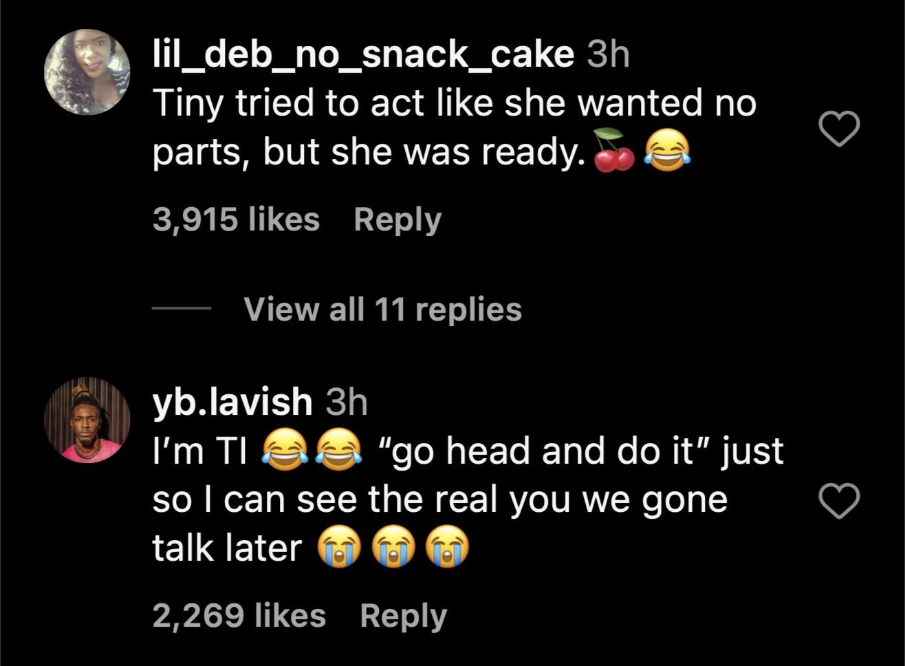 Fans weigh in on video of Usher feeding Tiny Harris cherries as T.I. cheers them on (Image via Instagram/@theshaderoom)