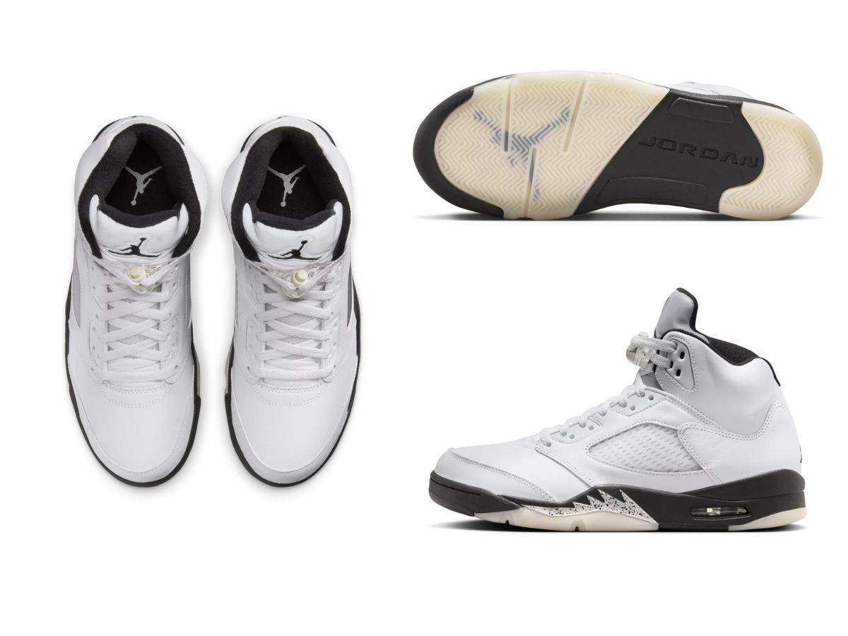 Air Jordan 5 &quot;White and Black&quot; (Image via Nike)