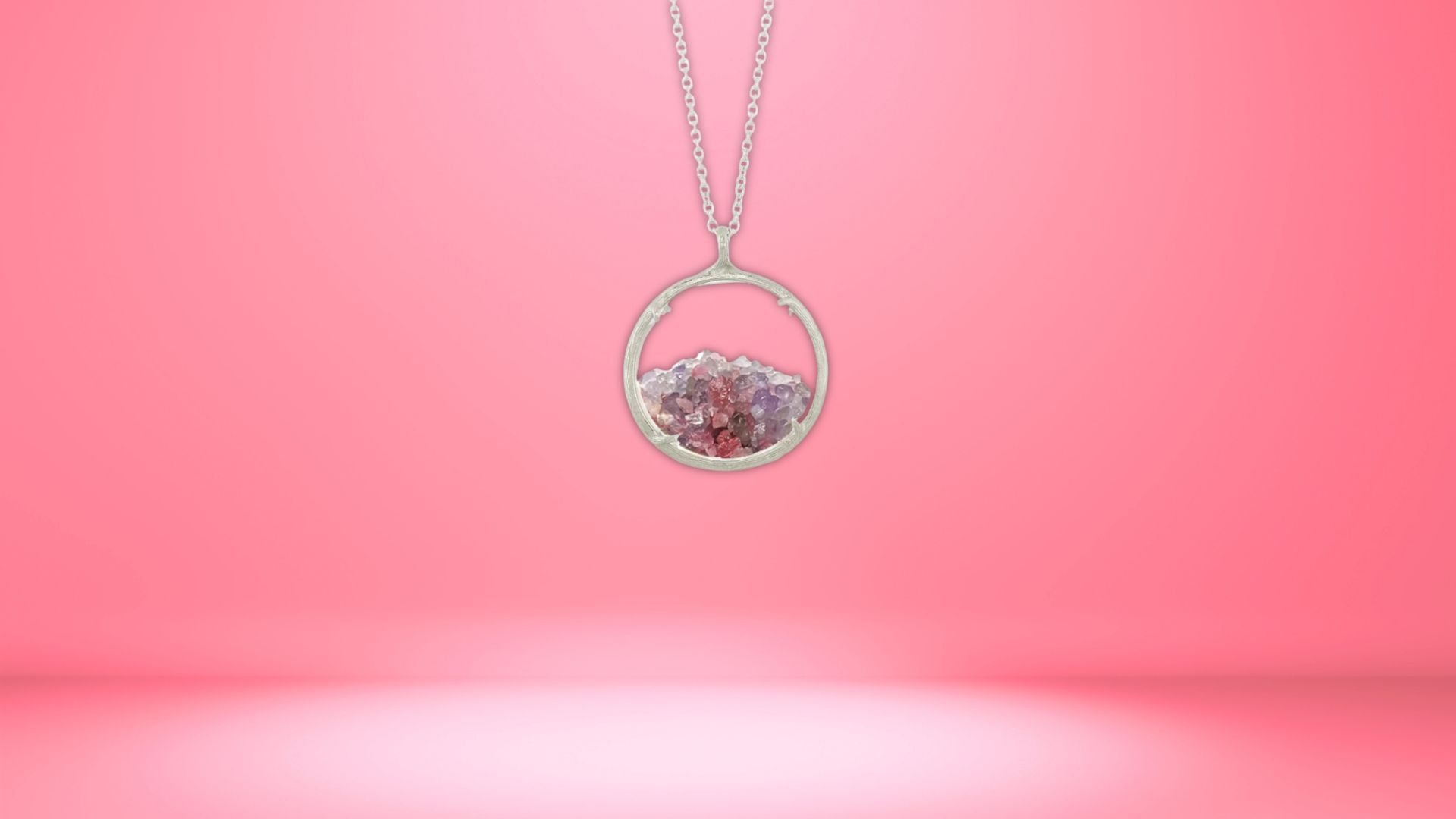 Mini Birthstone Shaker Necklace - Silver - December (Image via GMA)