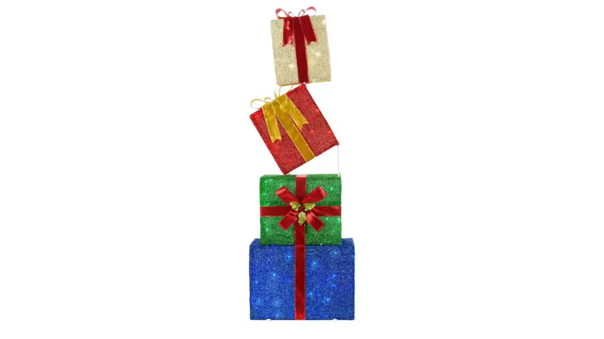 LED Stacked Gift Boxes Holiday Yard Decoration (Image via Home Depot)