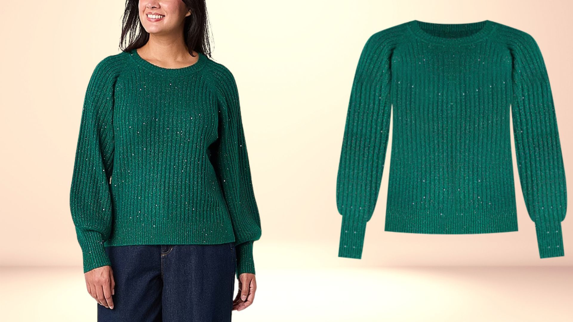 Liz Claiborne Women&rsquo;s Crew Neck Long Sleeve Pullover Sweater (Image via JCPenney)