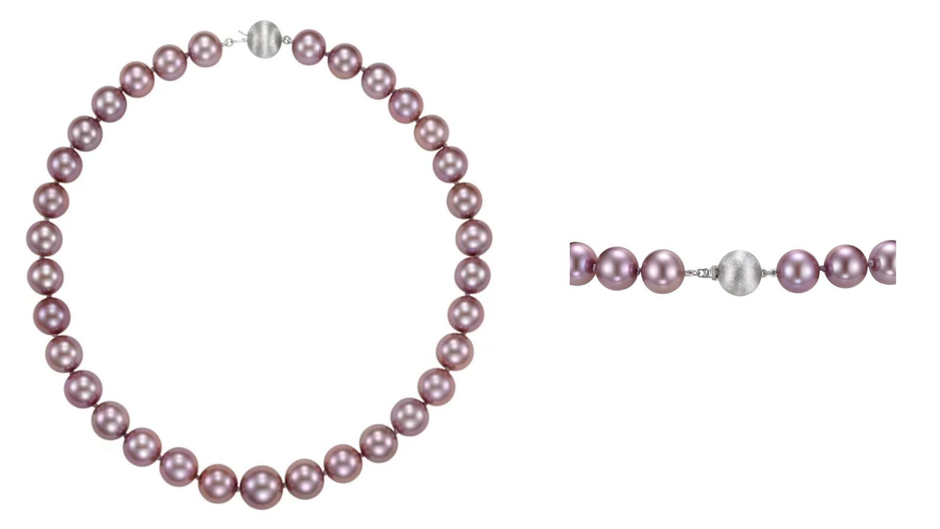 Freshwater Cultured Pink Pearl Strand with White Gold Clasp (Image via Costco)