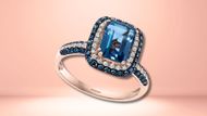 Effy London Blue Topaz Diamond Statement Ring in 14k Rose Gold (Image via Macy’s)