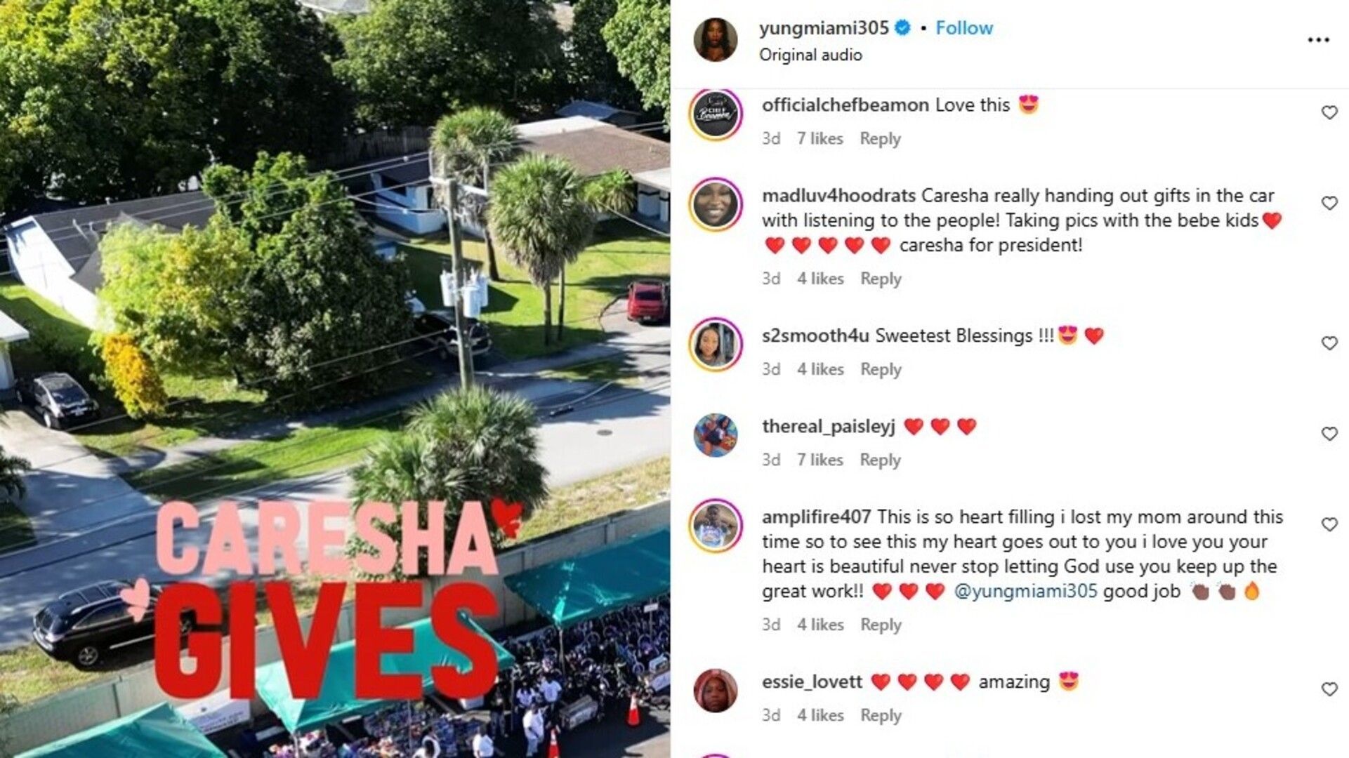 More comments praising Yung Miami (Image via Instagram / @yungmiami305)