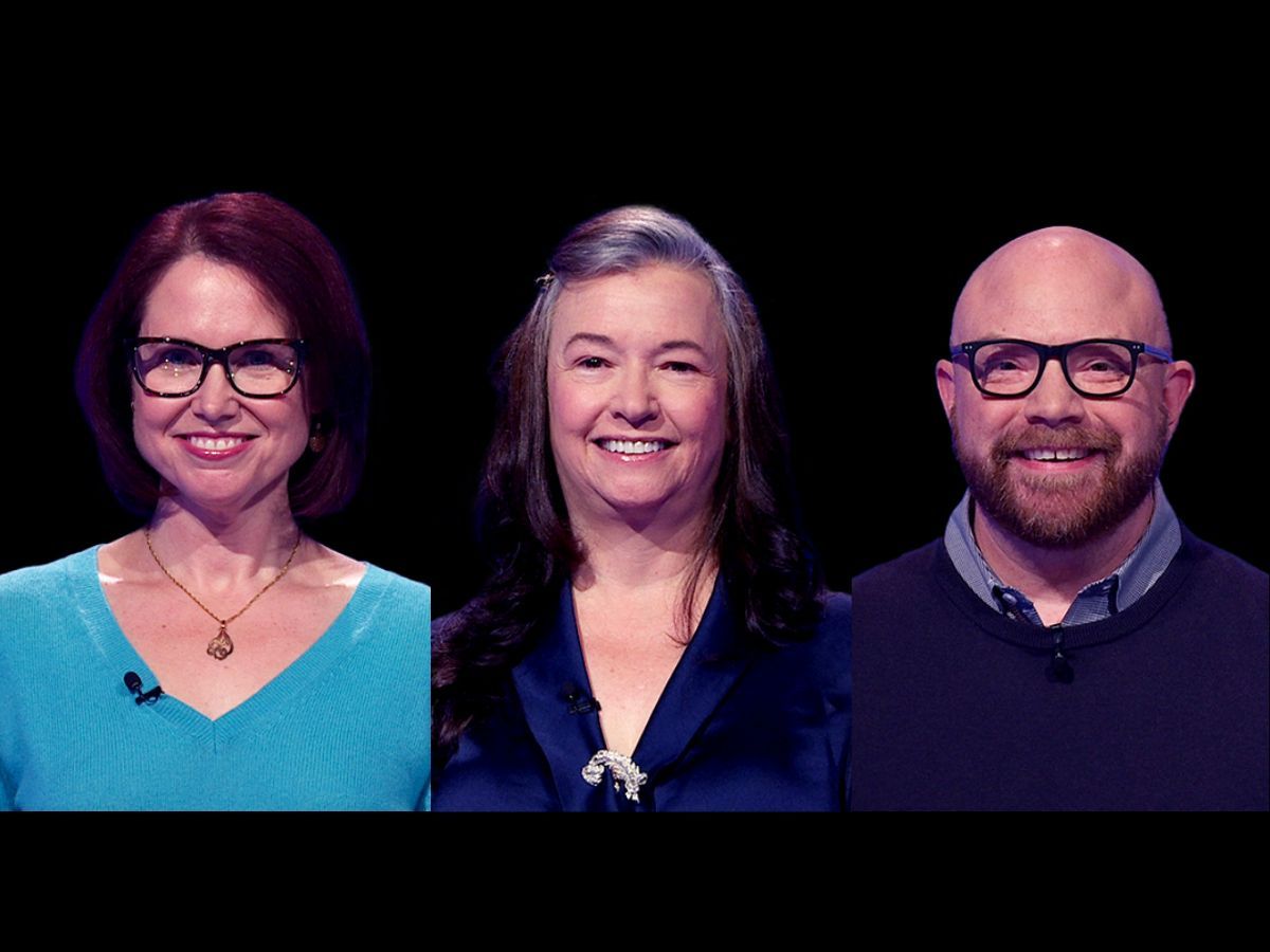 Laura Faddah, Carol Portas Keane, Brad Grusnick (L to R) (Image via Jeopardy)