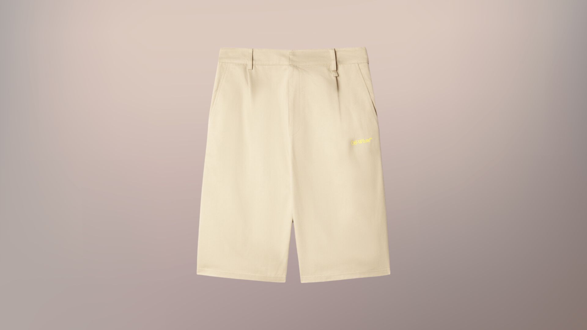 Beige golf Bermuda shorts (Image via Off-White)