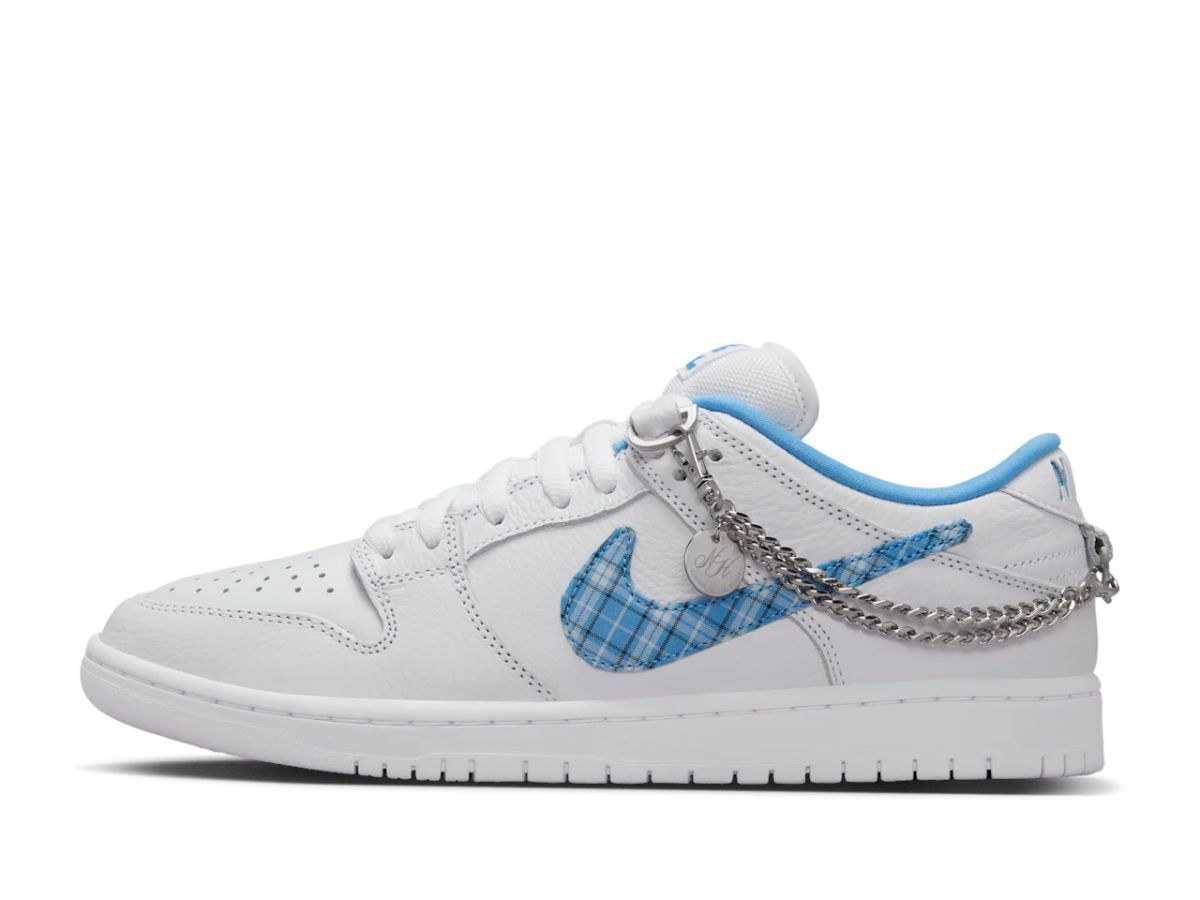 Nicole Hause x Nike SB Dunk Low Pro &quot;White and University Blue&quot; sneakers: Where to get, price release date, and more details explored (Image via SNKRS.com)