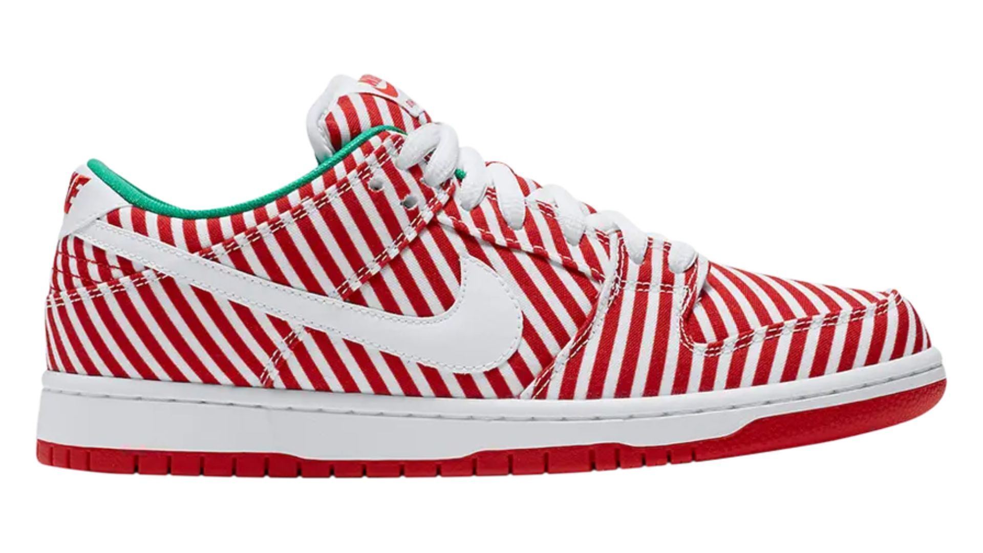 Nike SB Dunk Low &#039;Candy Cane&#039; (Image via Goat)