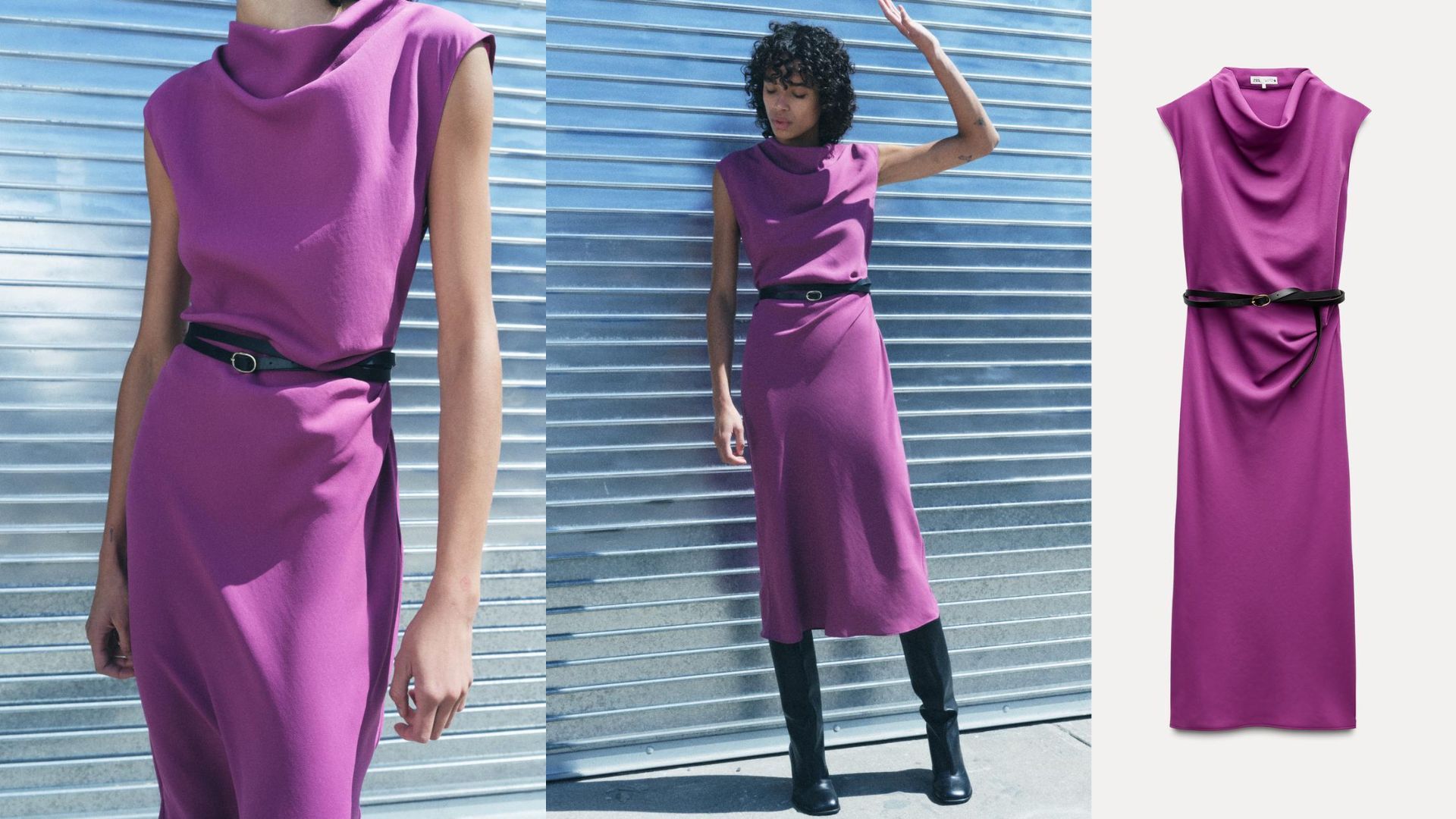 ZW Collection Belted Midi Dress (Image via Zara)