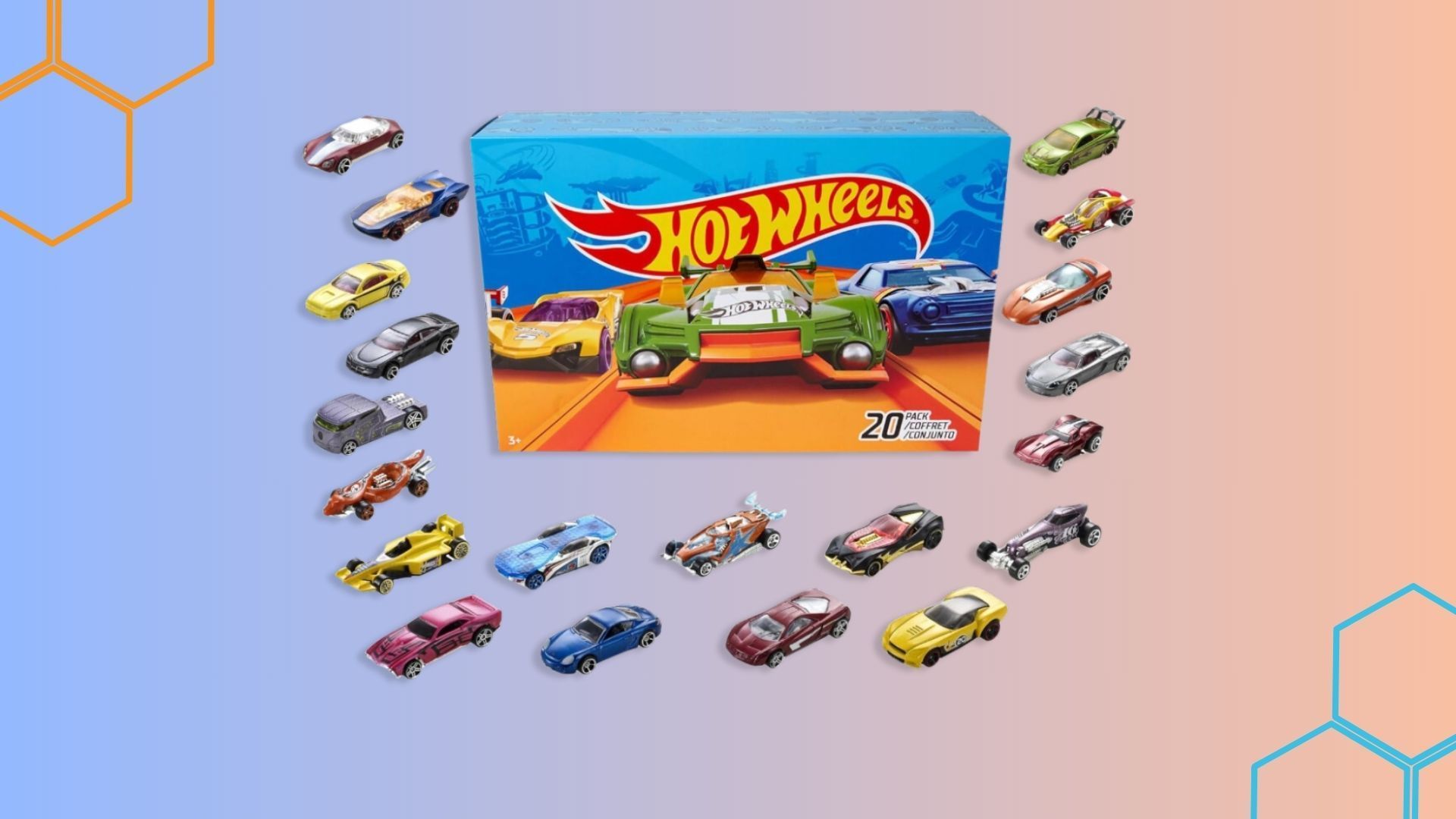 Hot Wheels 20-Pack of Toy Cars (Image via Amazon)