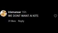 "WE DONT WANT AI KITS", declared a fan. (Image via Instagram/ mancity and pumafootball)