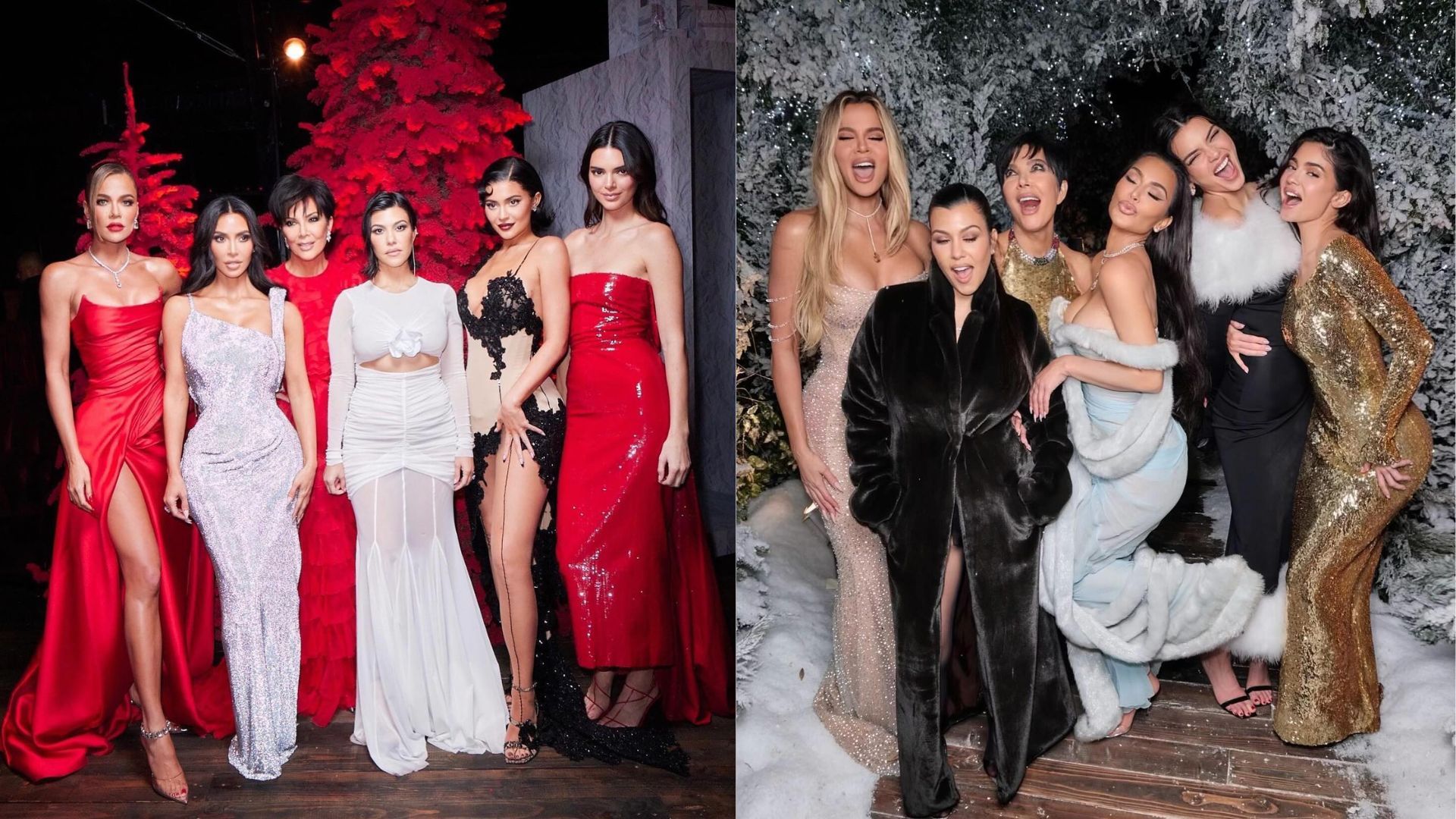 Kardashian-Jenner previous years Christmas outfits (Image via Instagram / @krisjenner)