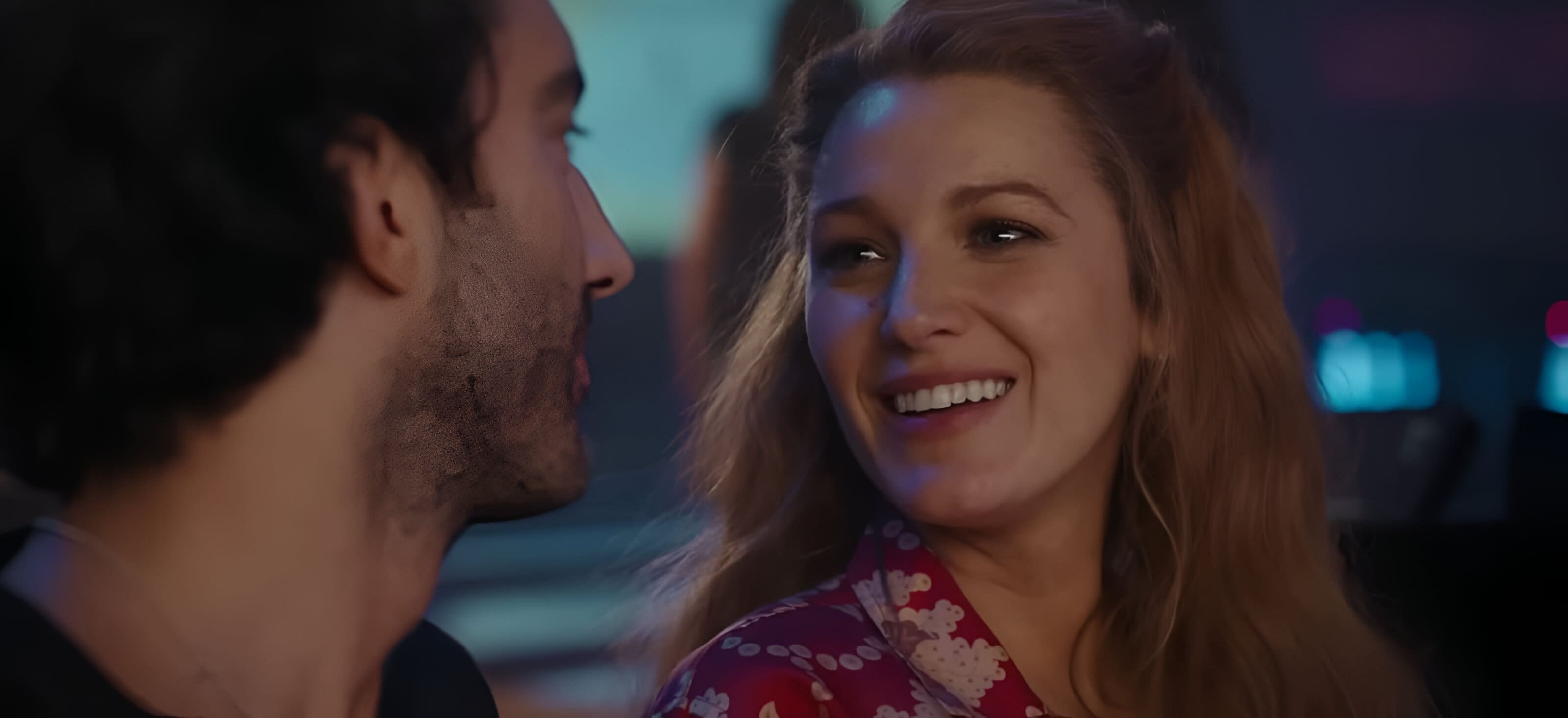 Blake Lively and Justin Baldoni in a scene from the movie It Ends With Us/Image via Sony Entertainment)