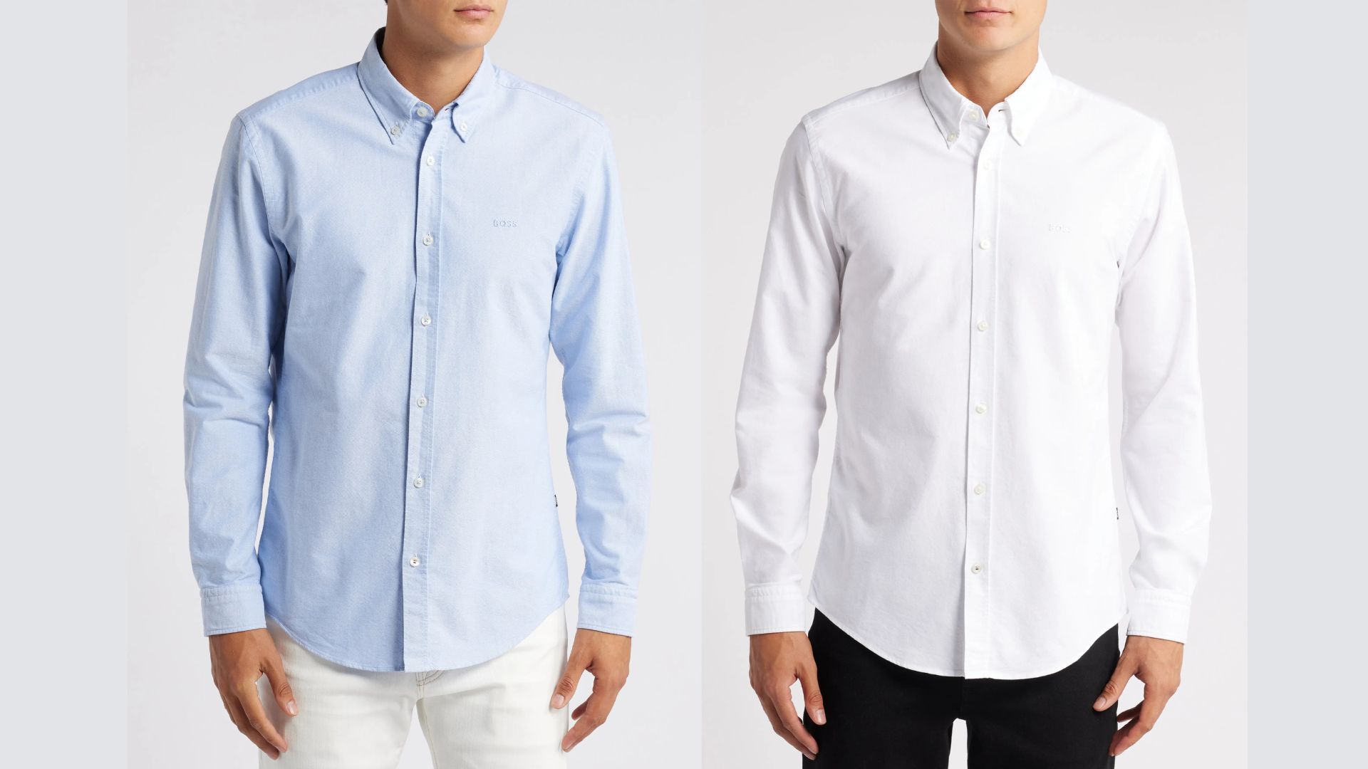 BOSS Roan Solid Button-Down Shirt (Image via Nordstrom)