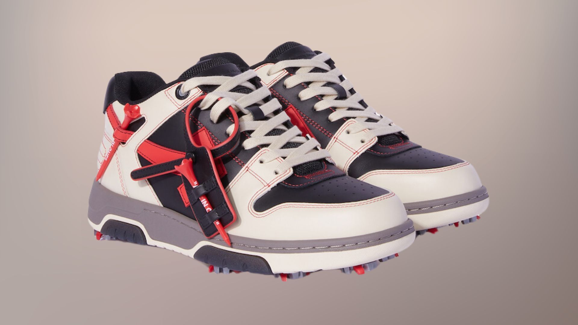 Red/Black Out Of Office golf shoes(Image via Off-White)