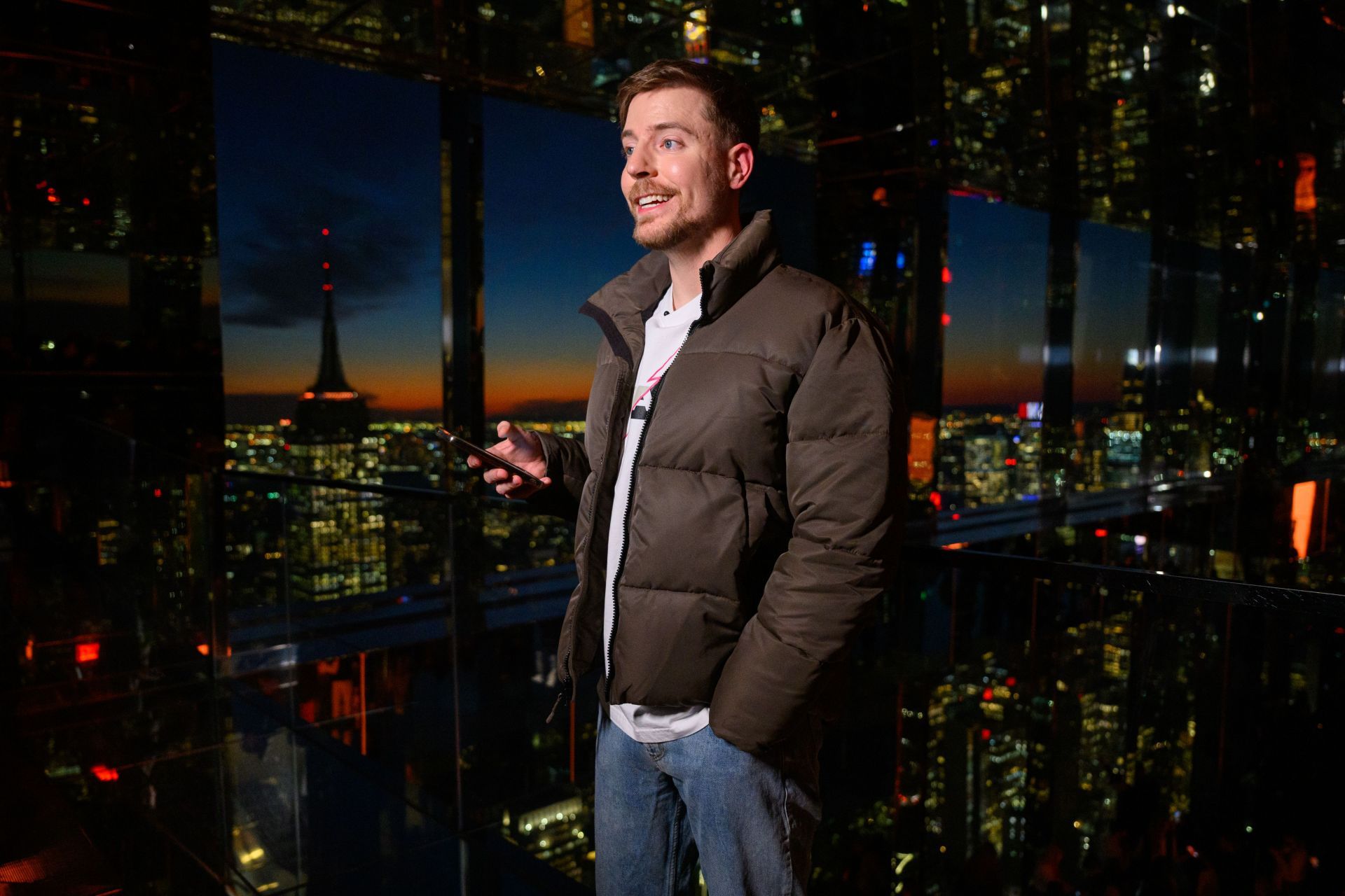 Mr. Beast Lights Up Manhattan Skyline At SUMMIT One Vanderbilt - Source: Getty