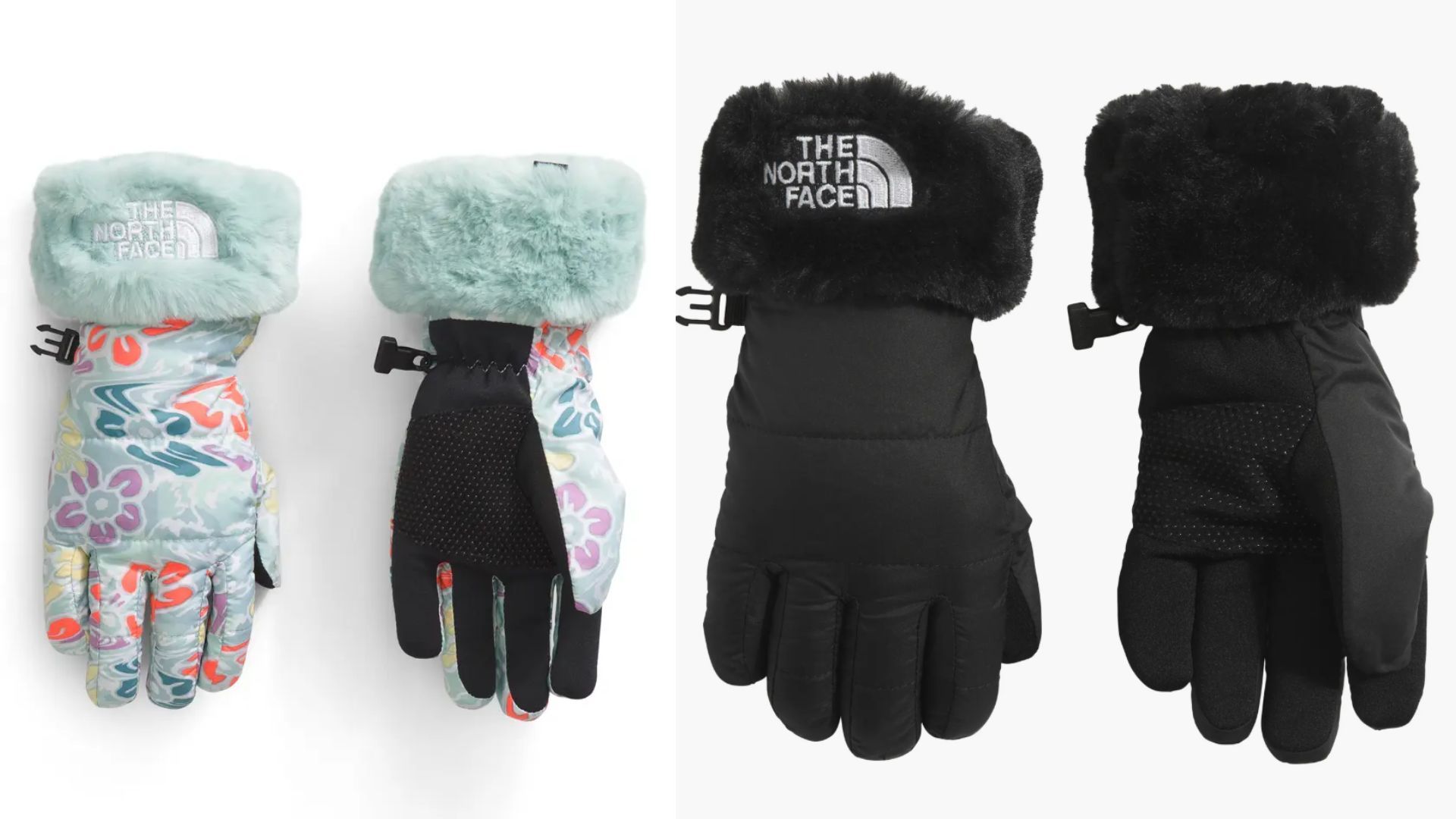 The North Face Kids&#039; Mossbud Water Repellent Gloves (Image via Nordstrom)