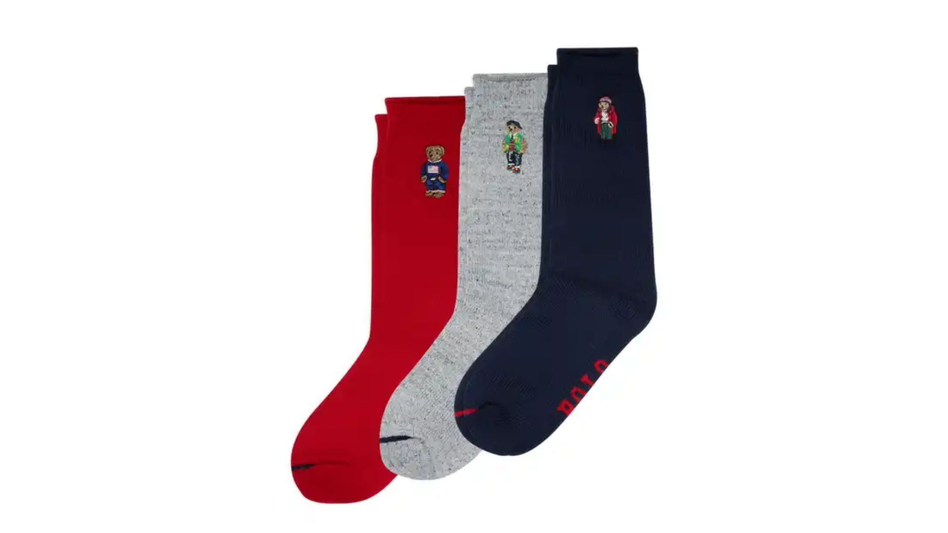 Polo Ralph Lauren Assorted 3-Pack Cotton Blend Crew Socks Gift Box (Image via Nordstrom)