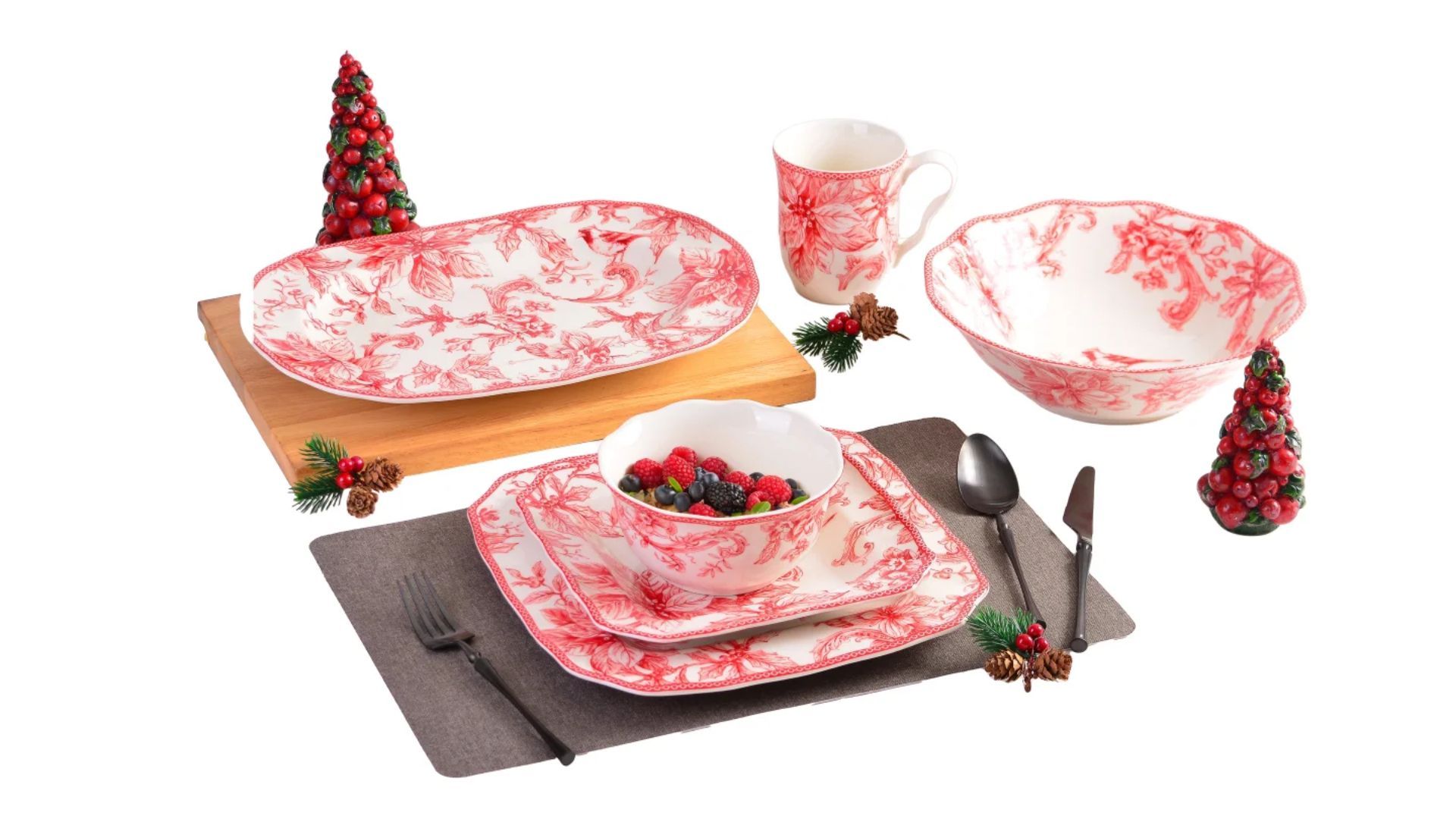 Christmas Lane Dinnerware Set (Image via Costco)