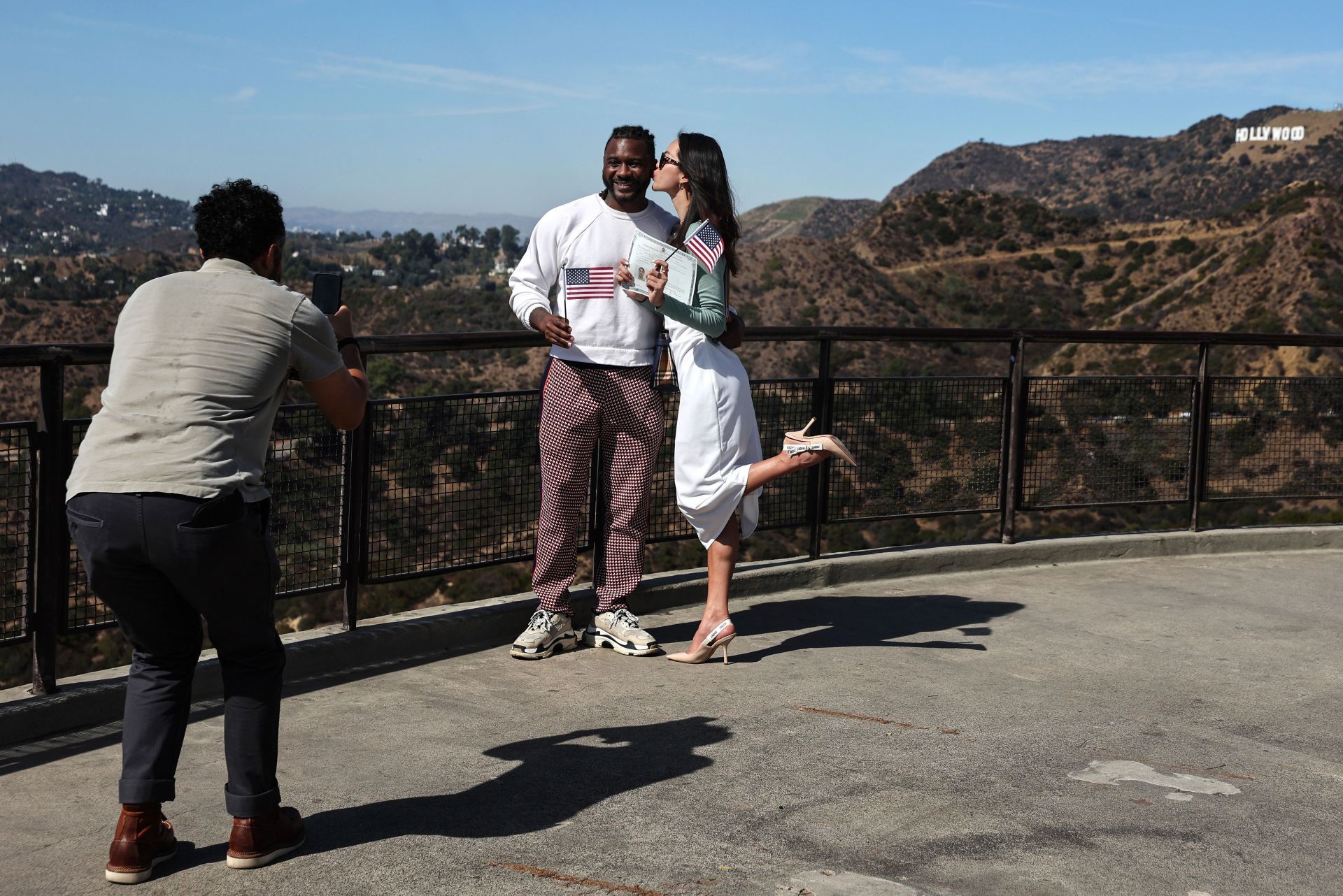 Naturalization Ceremony Held At Griffith Observatory For 10 New U.S. Citizens - Source: Getty