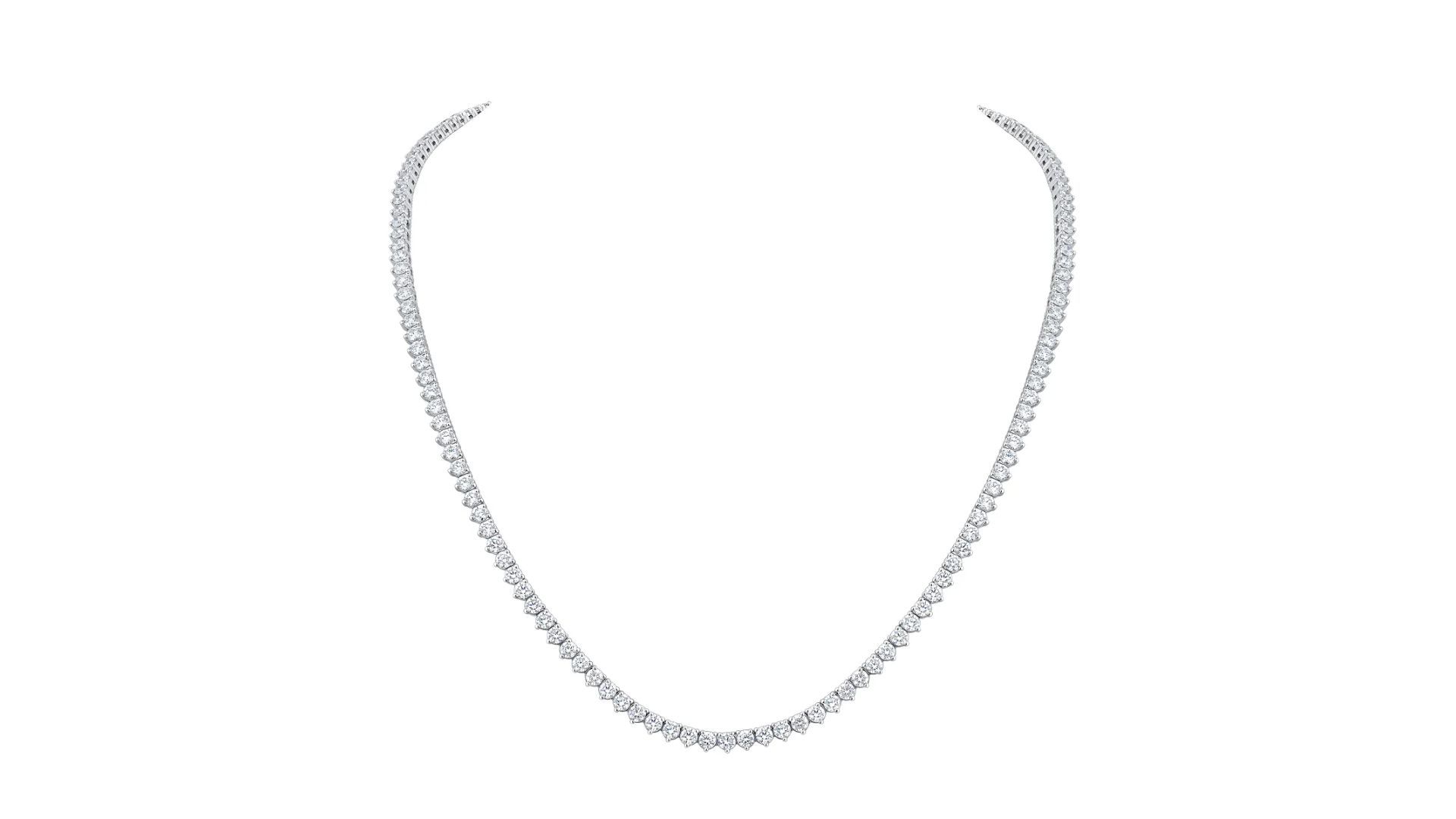 Round Brilliant Diamond and White Gold Strand Necklace (Image via Costco)