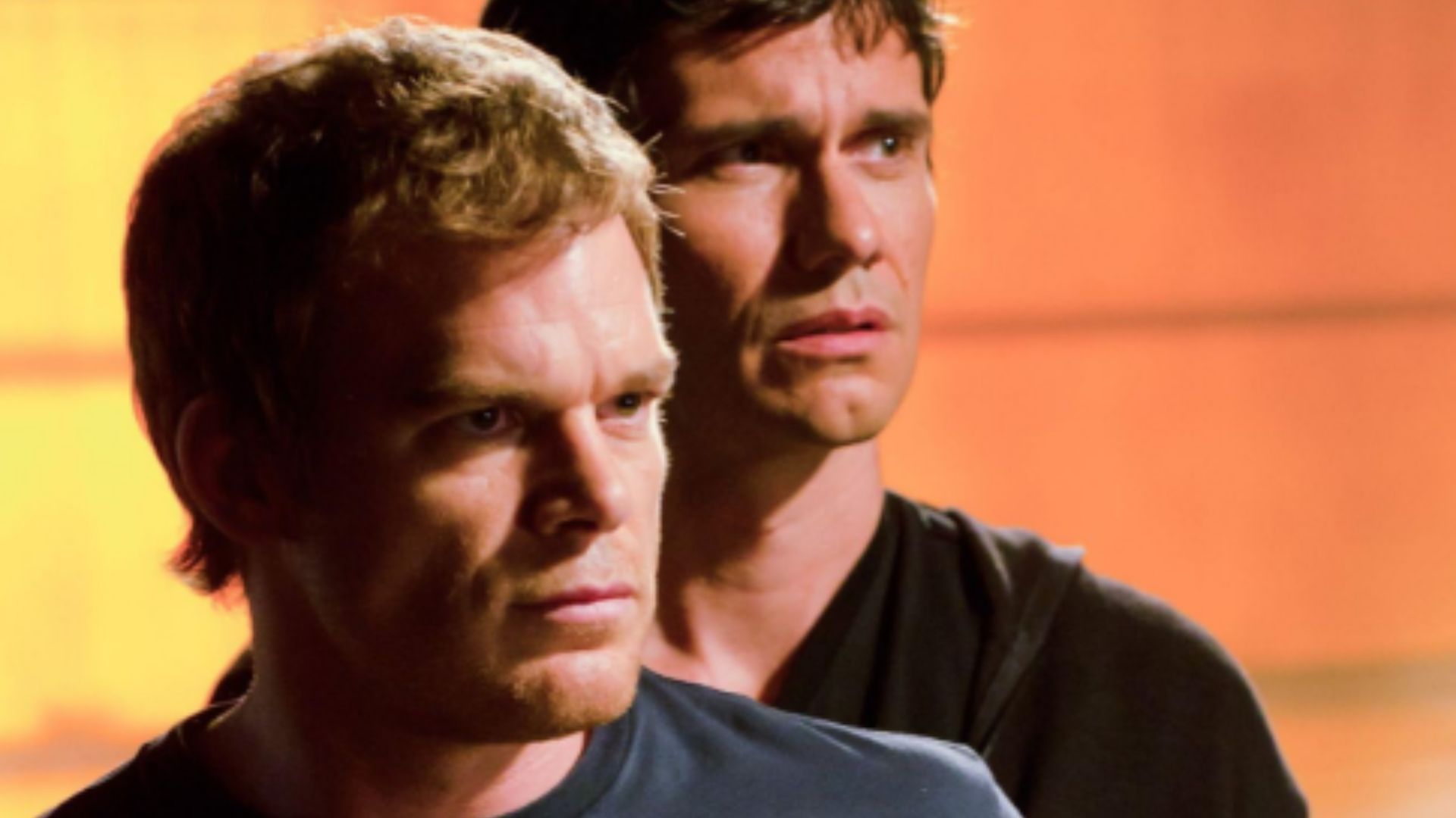 Michael C. Hall as Dexter and Christian Camargo as Brian in Dexter (Image via Showtime, Paramount Plus)