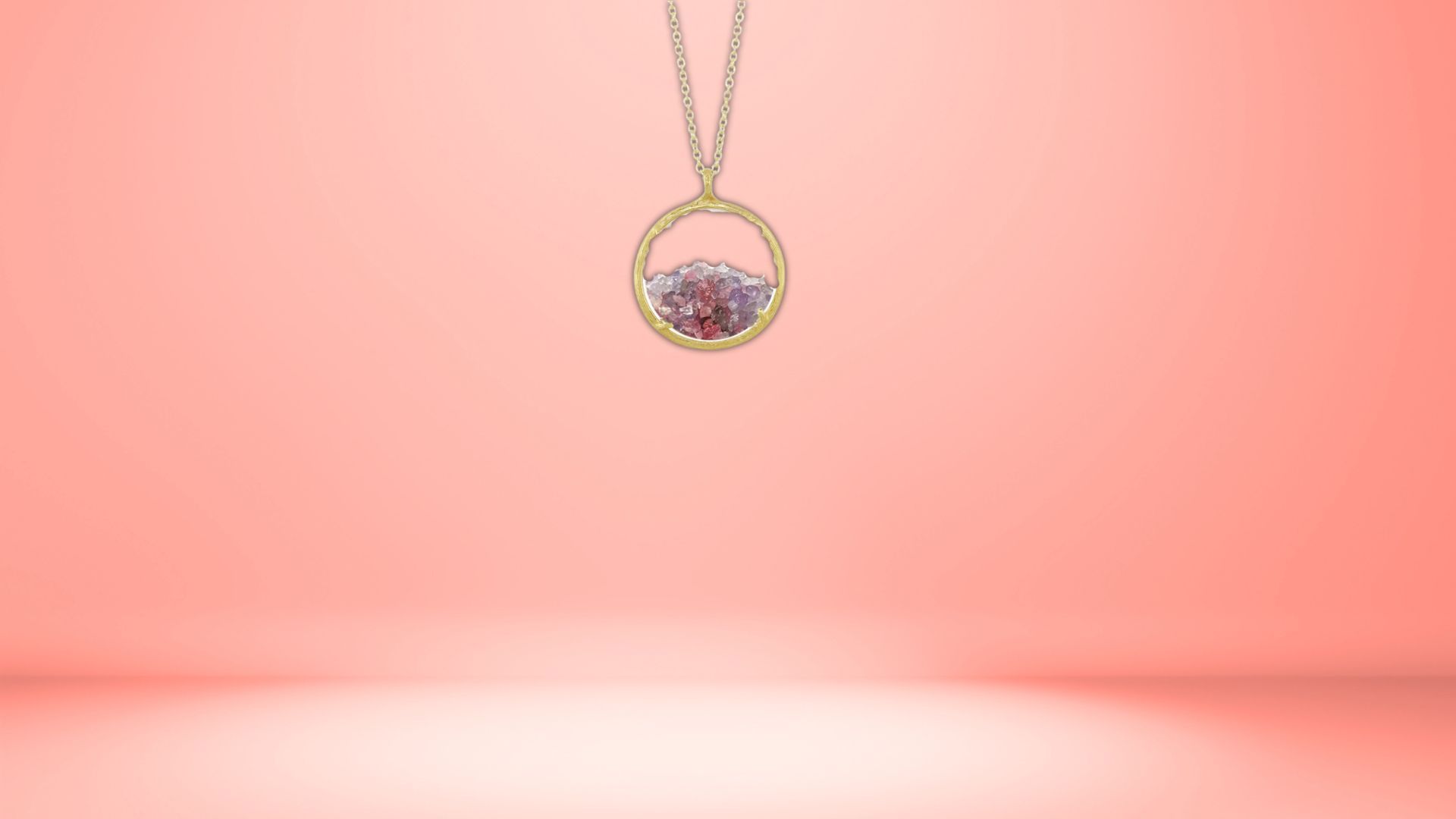 Mini Birthstone Shaker Necklace - Gold - January (Image via GMA)