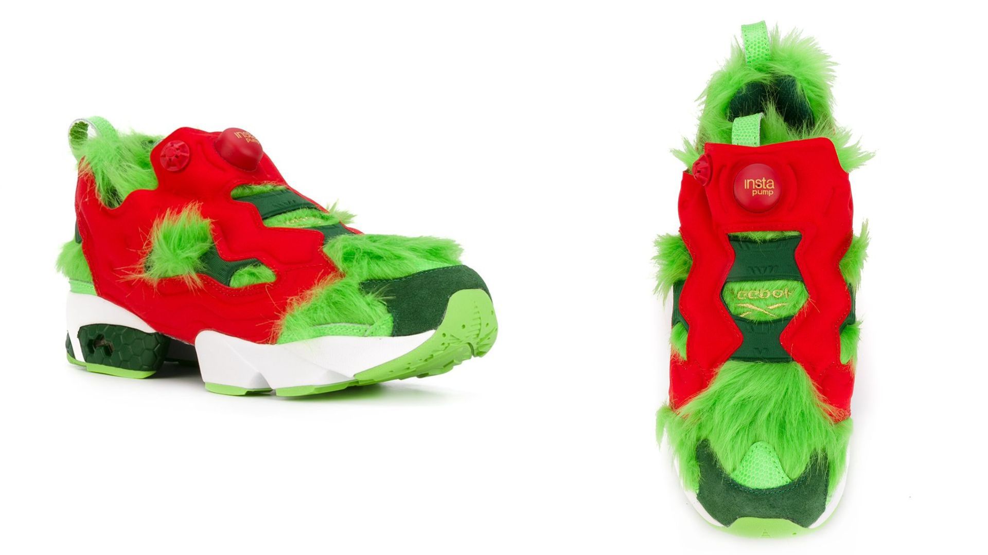 Reebok InstaPump Fury &quot;Grinch&quot; (Image via FarFetch)