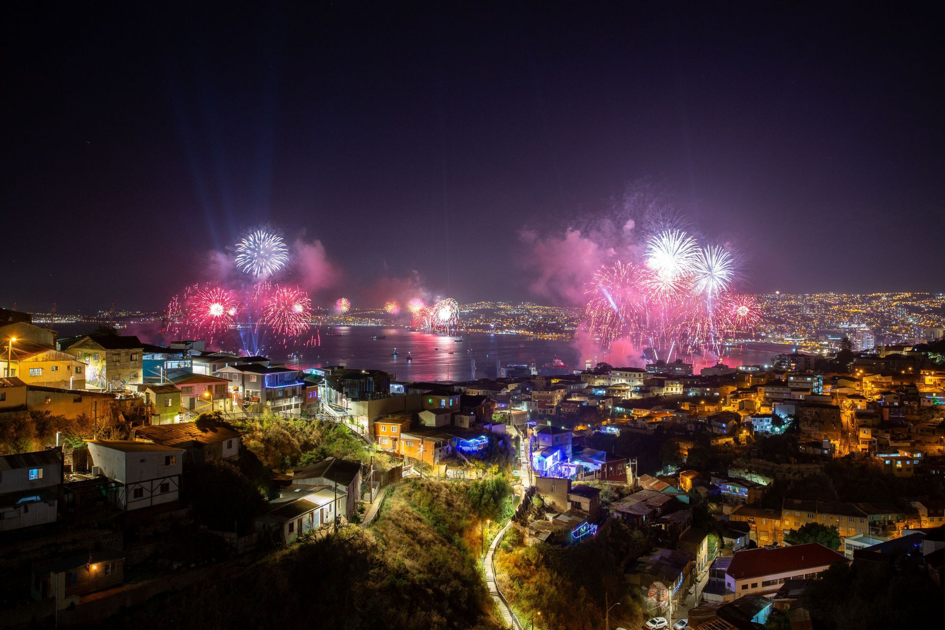 New Year Fireworks In Valparaiso, Chile. - Source: Getty