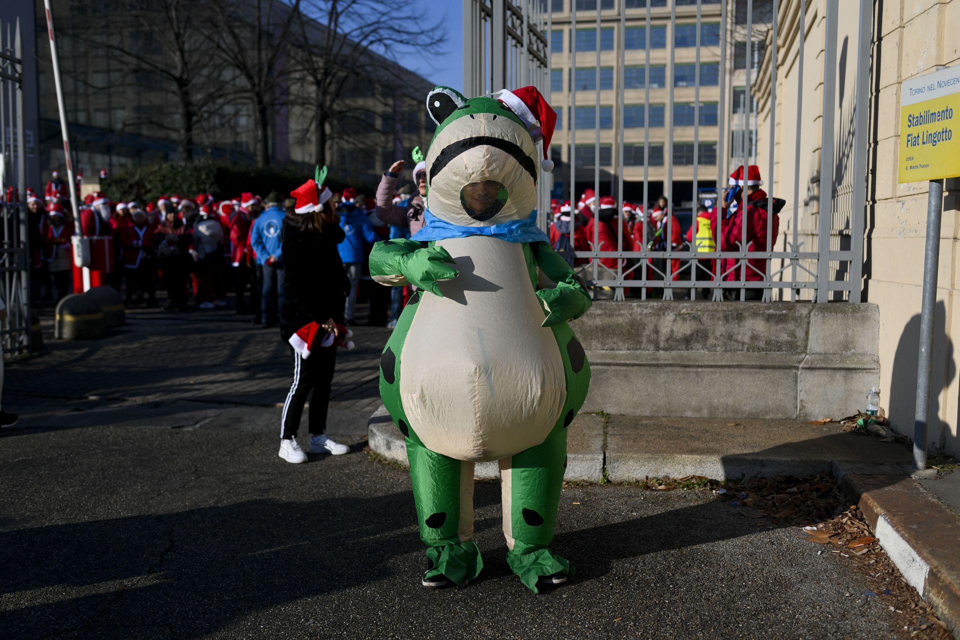 Santa Clauses Gather At Regina Margherita Children