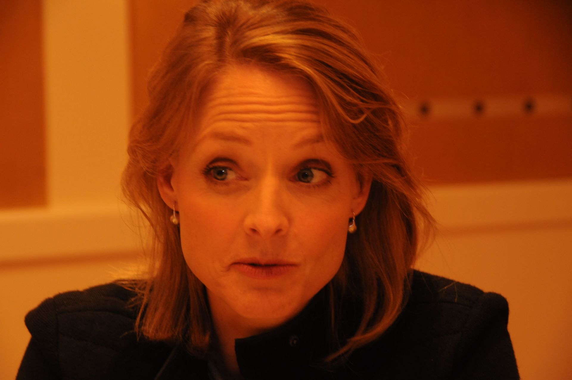 Boston, MA ) Jodie Foster at the Four Seasons Hotel to promote her new movie with Mel Gibso, entitled The Beaver.Tuesday, April 12, 2011. Staff Photo by Arthur Pollock - Source: Getty